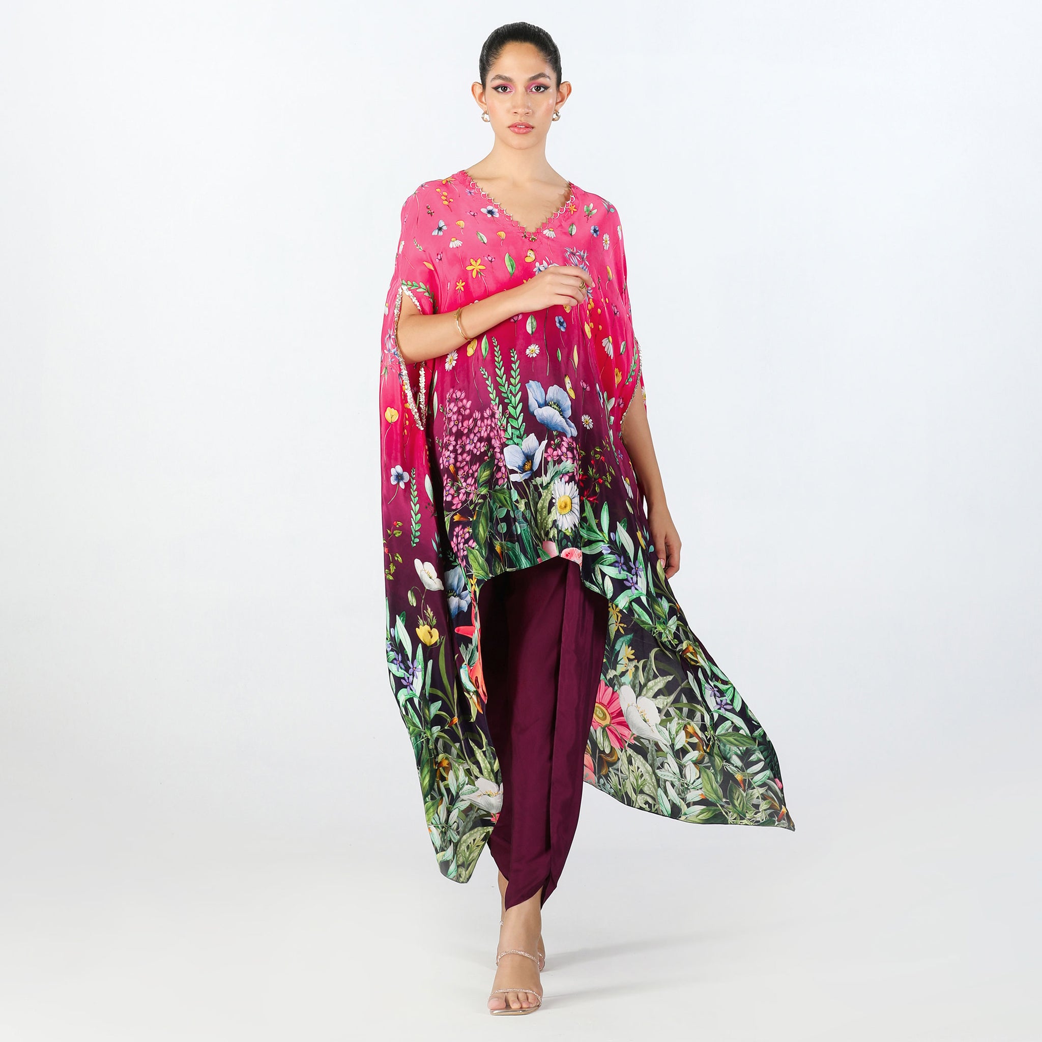 Embroidered Tunic and Dhoti Set
