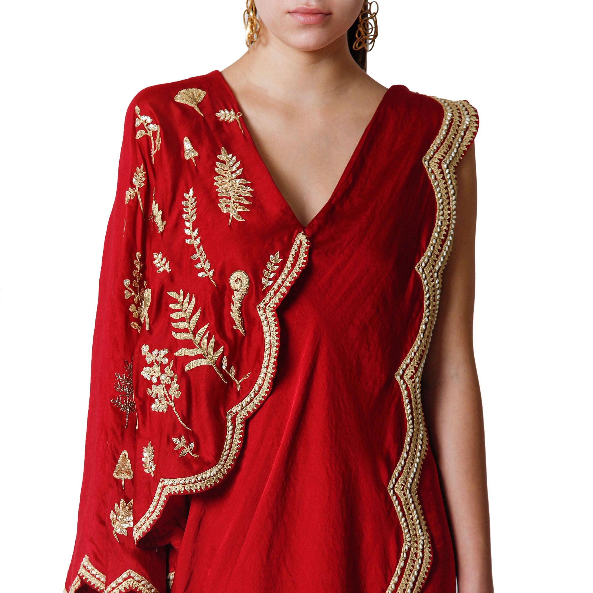 Embroidered Pre-Draped Sari