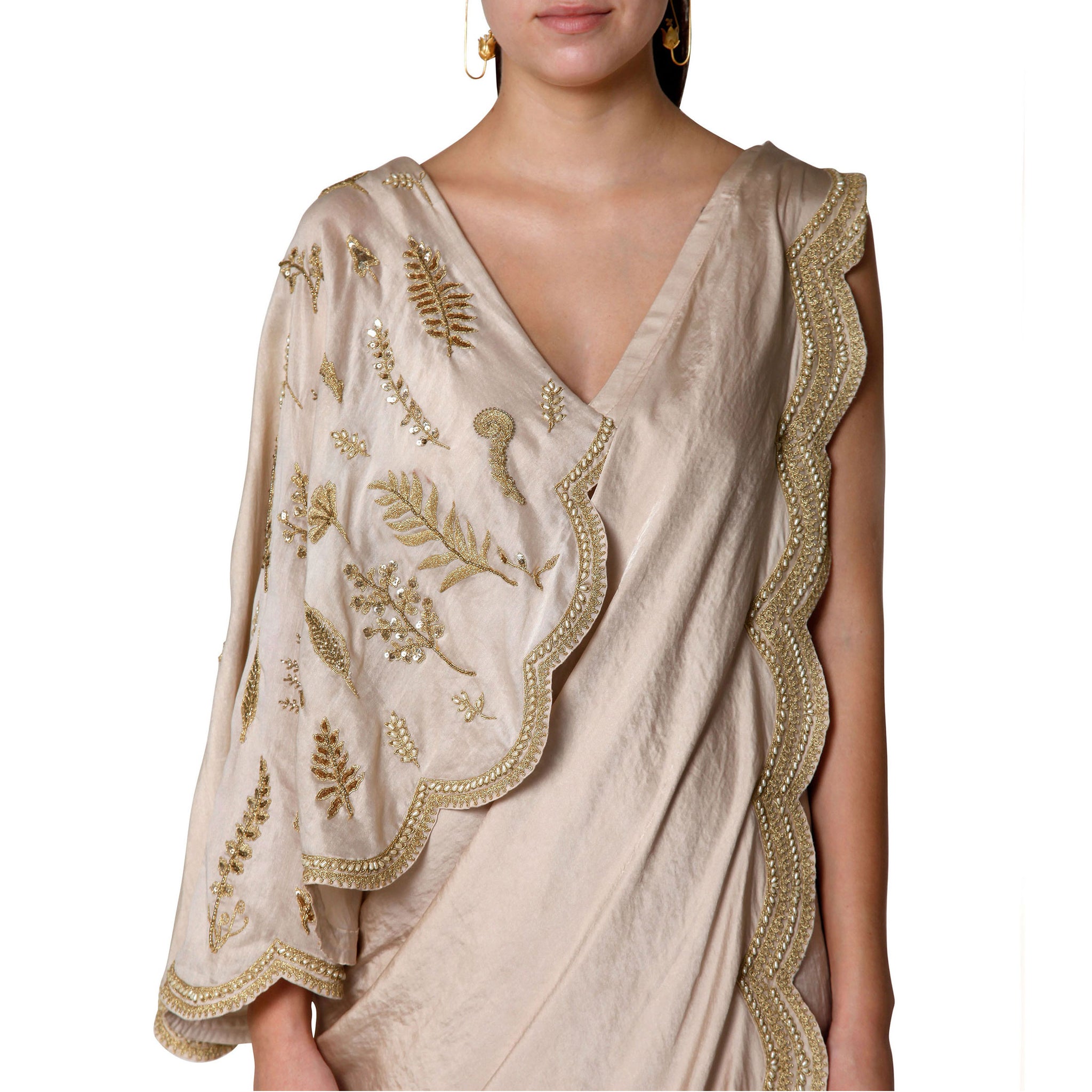 Embroidered Pre-draped Sari