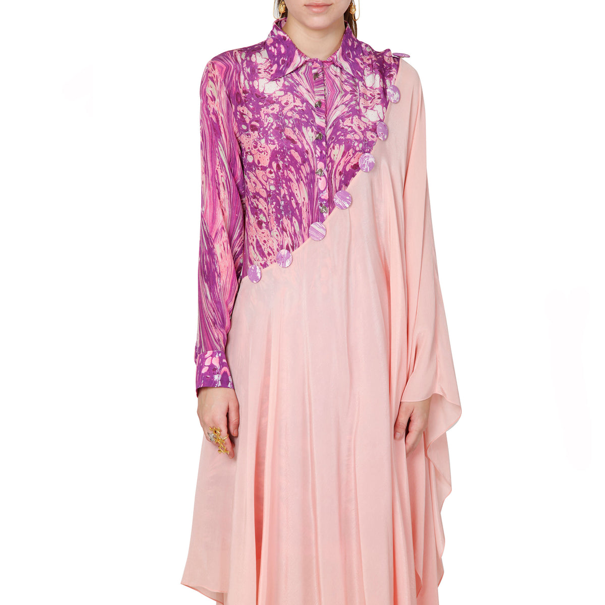 Printed Draped Dress Limerick by Abirr n' Nanki