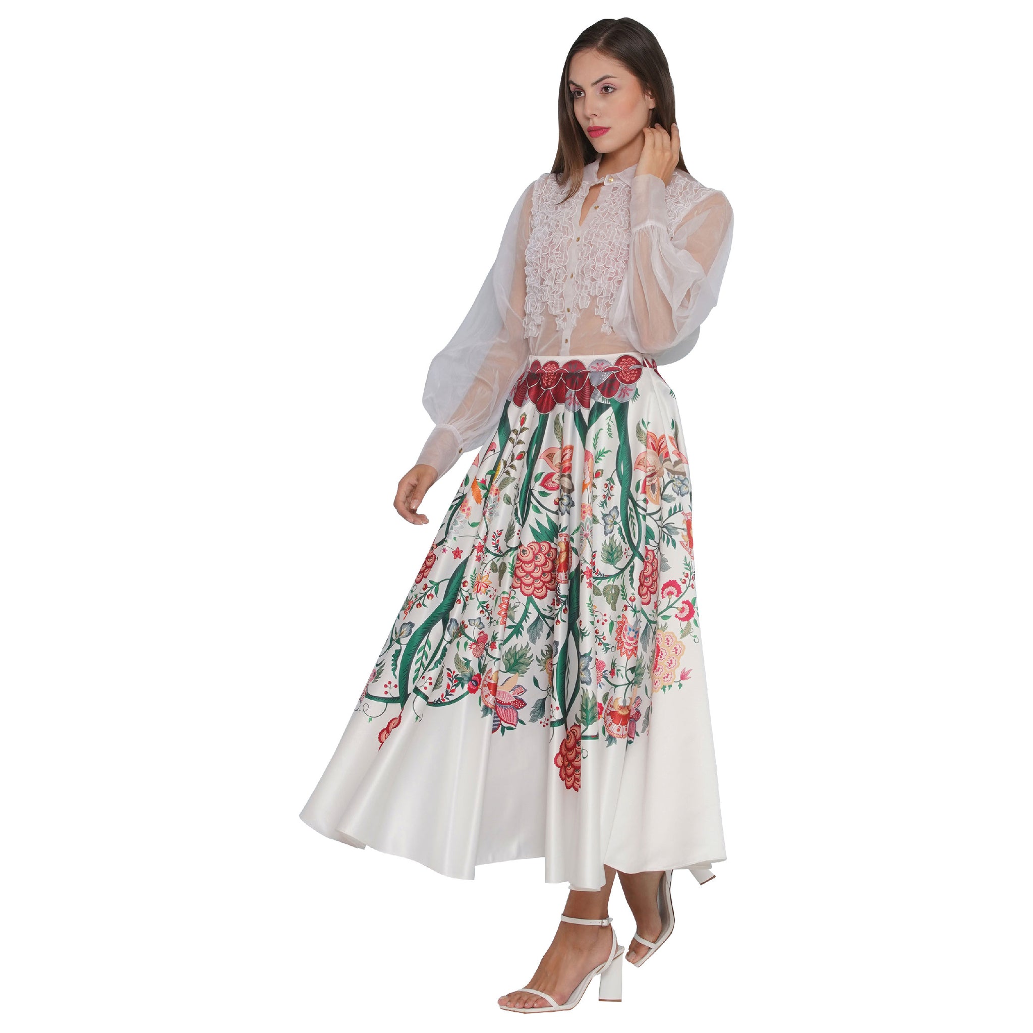 Rouched Organza Shirt