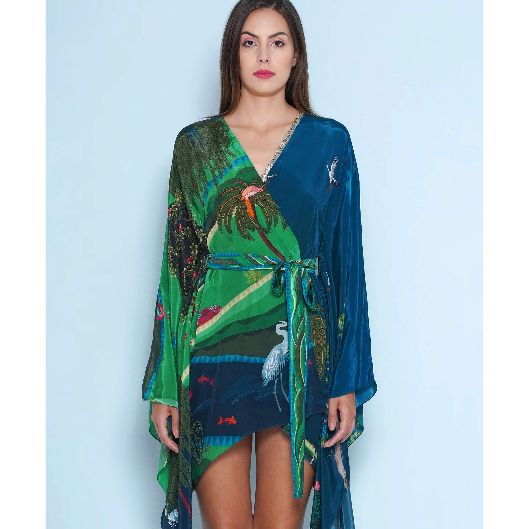 Embroidered Kaftan Dress
