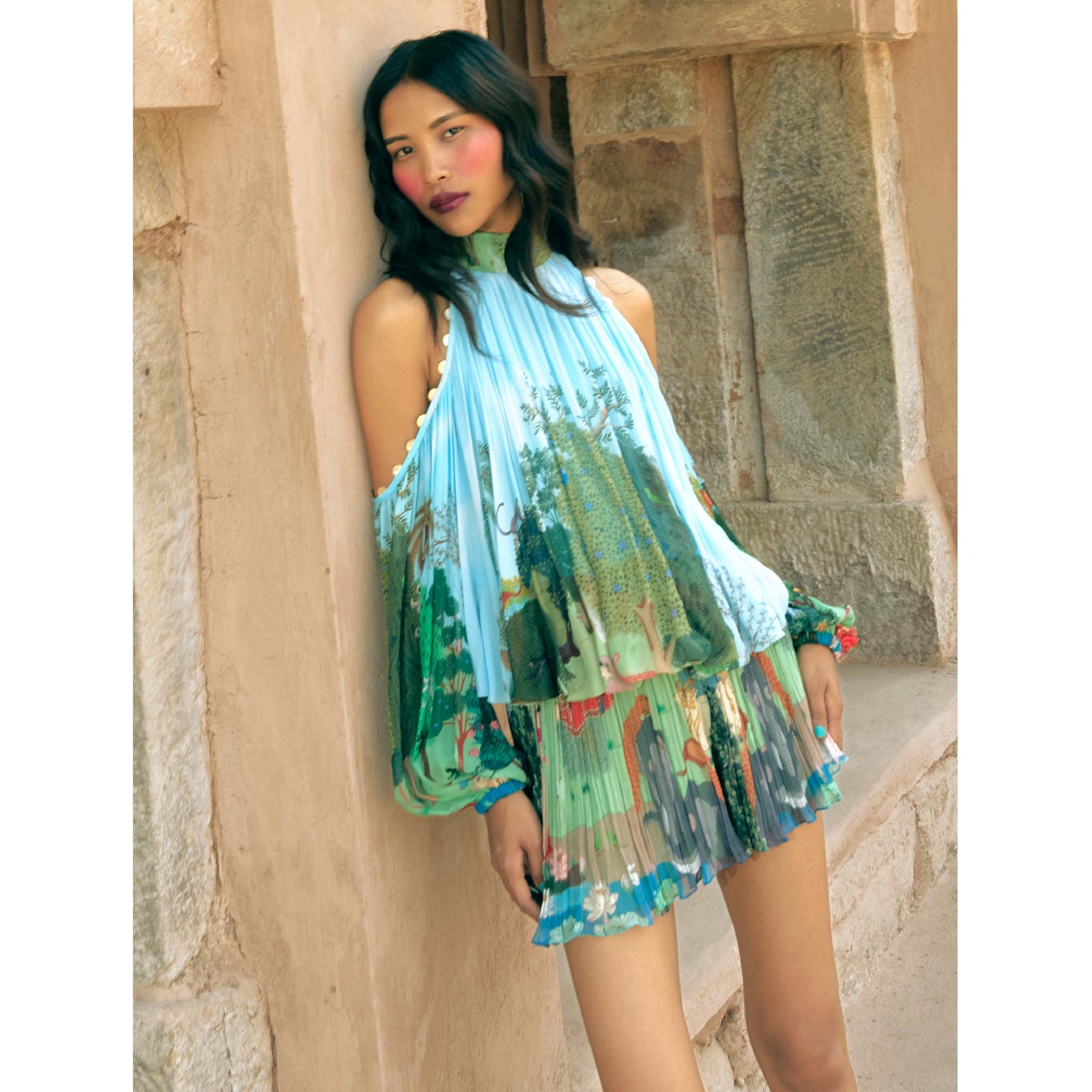 Embroidered Balloon Top