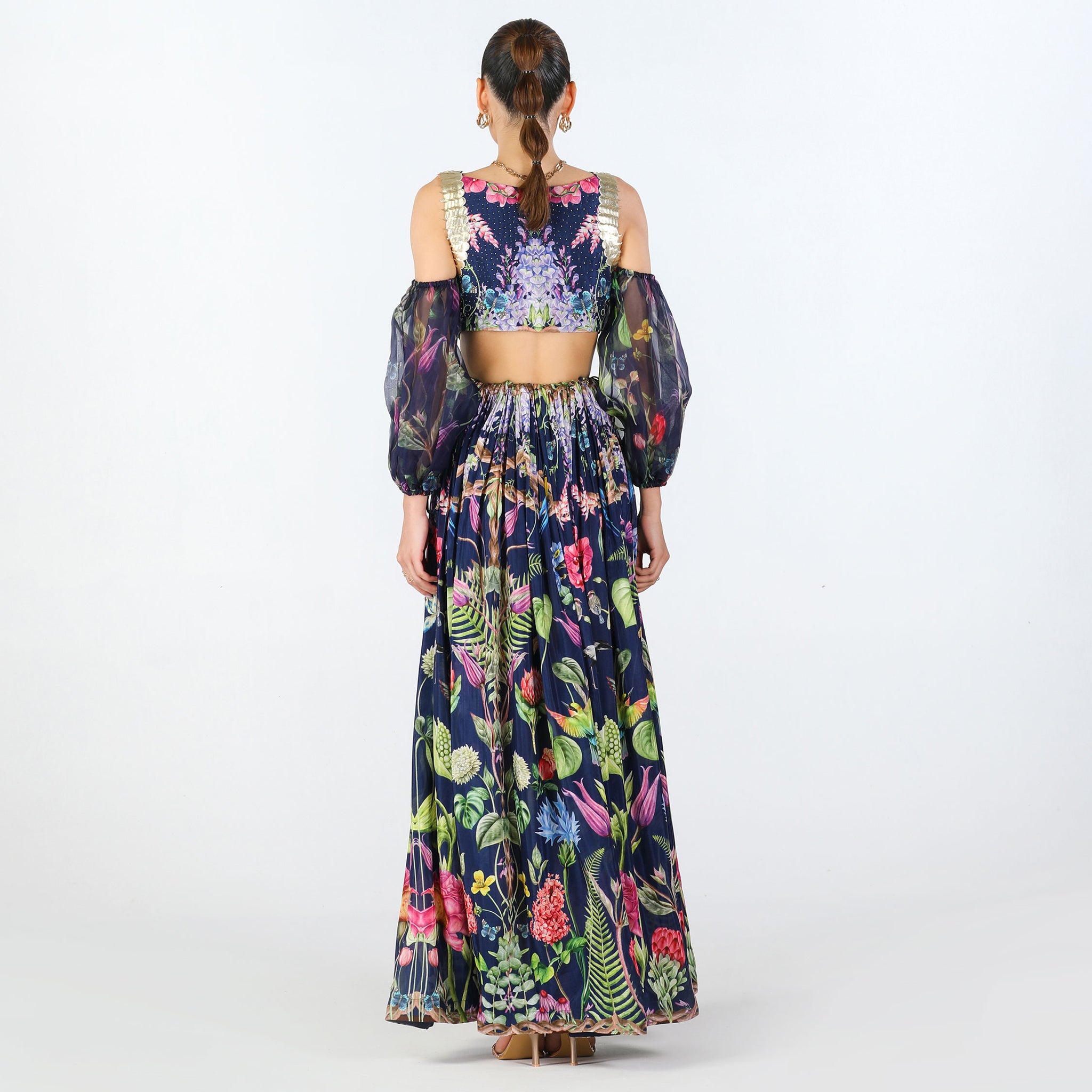 Embroidered cold shoulder dress on sale
