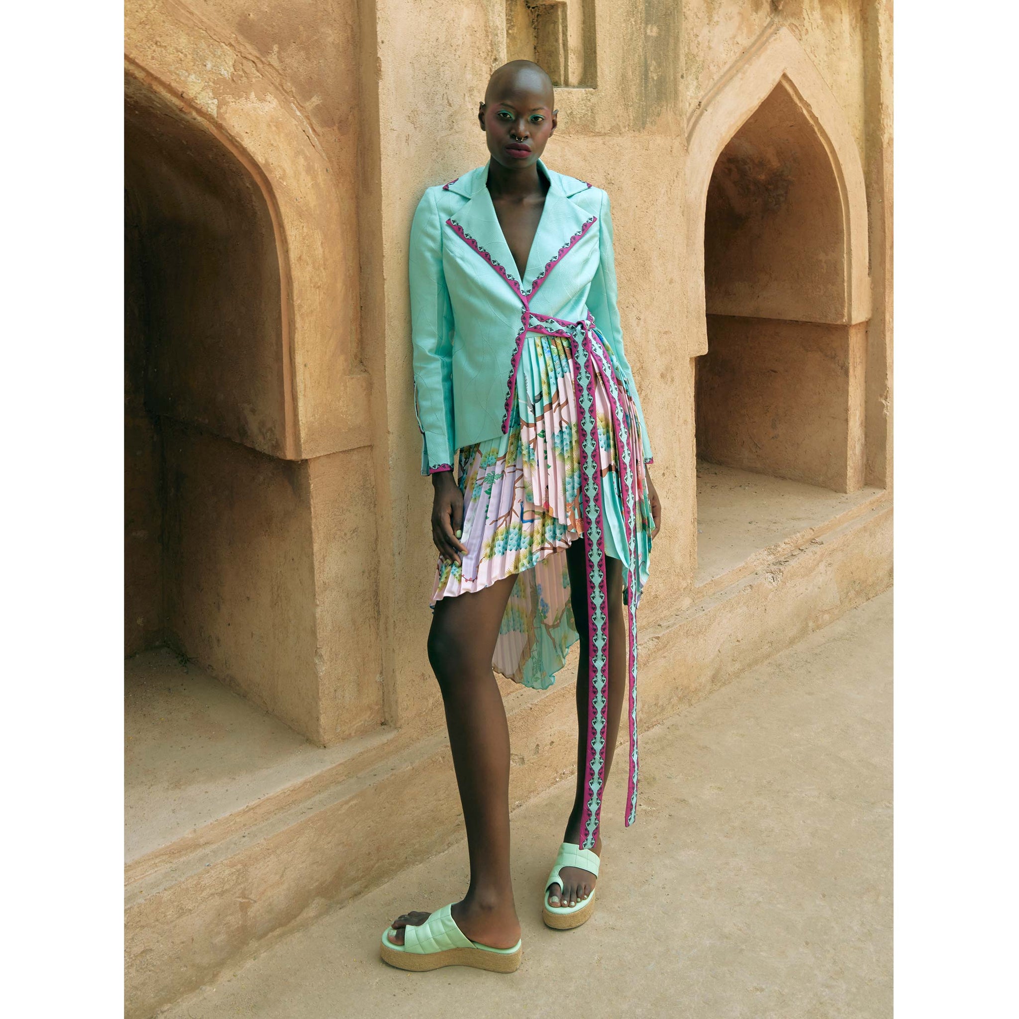 Asymmetrical Pleated Skirt