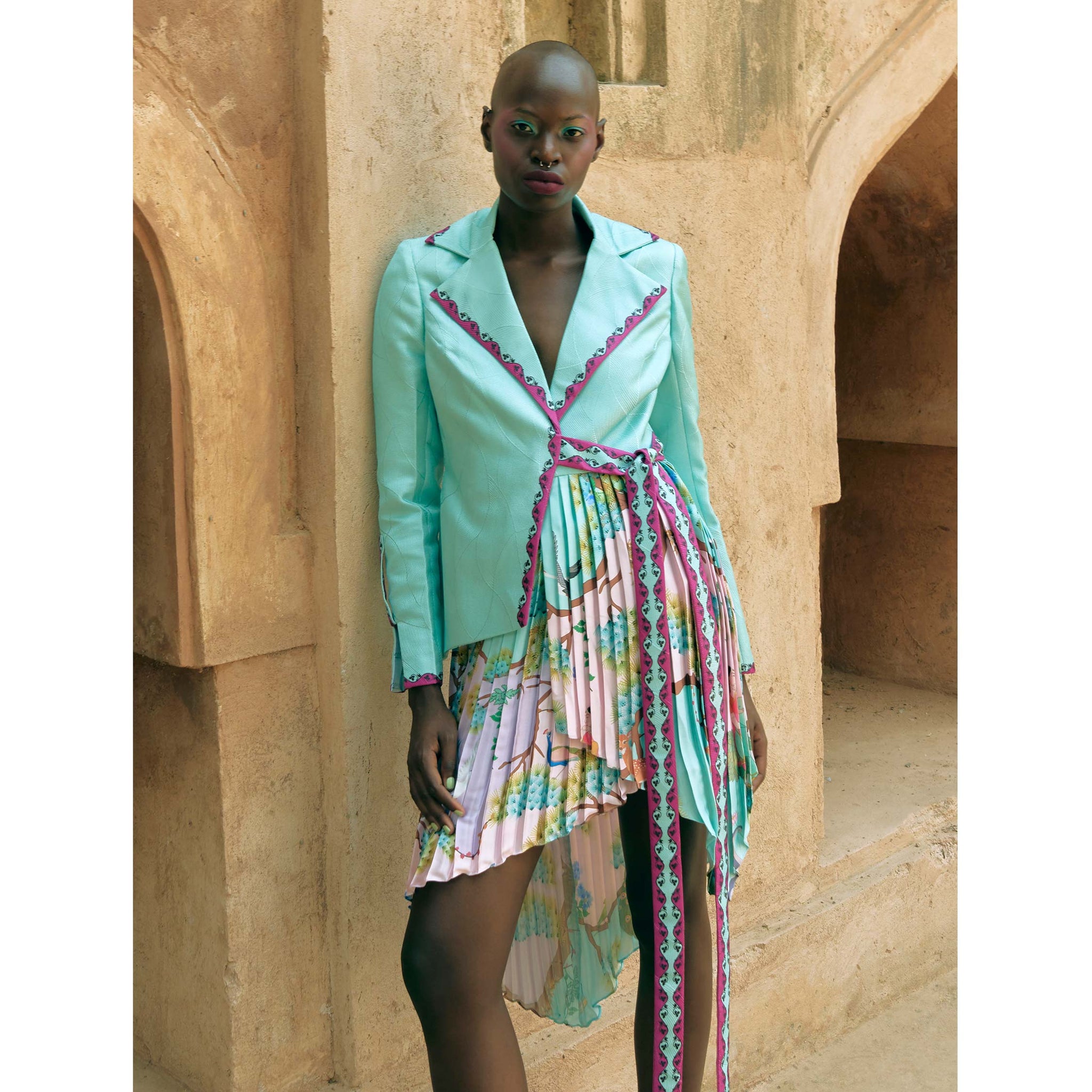 Statement Jacket with a Pleated Panel