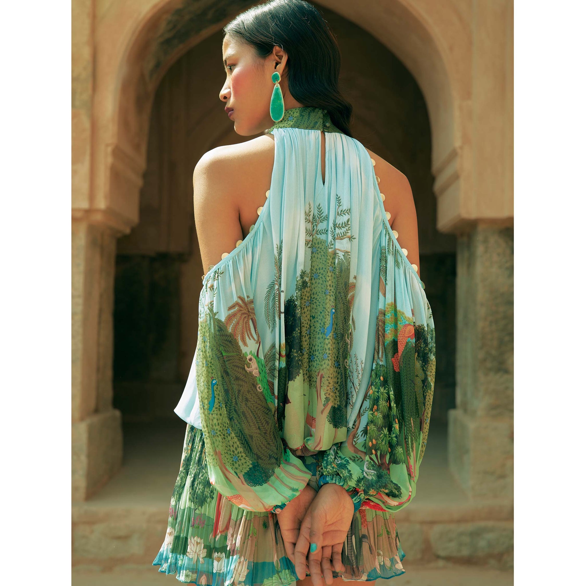 Embroidered Balloon Top