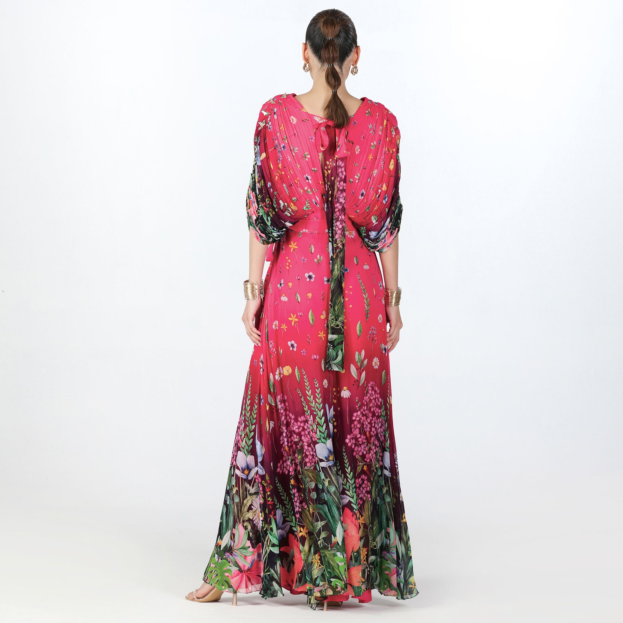 Embroidered Draped Jumpsuit