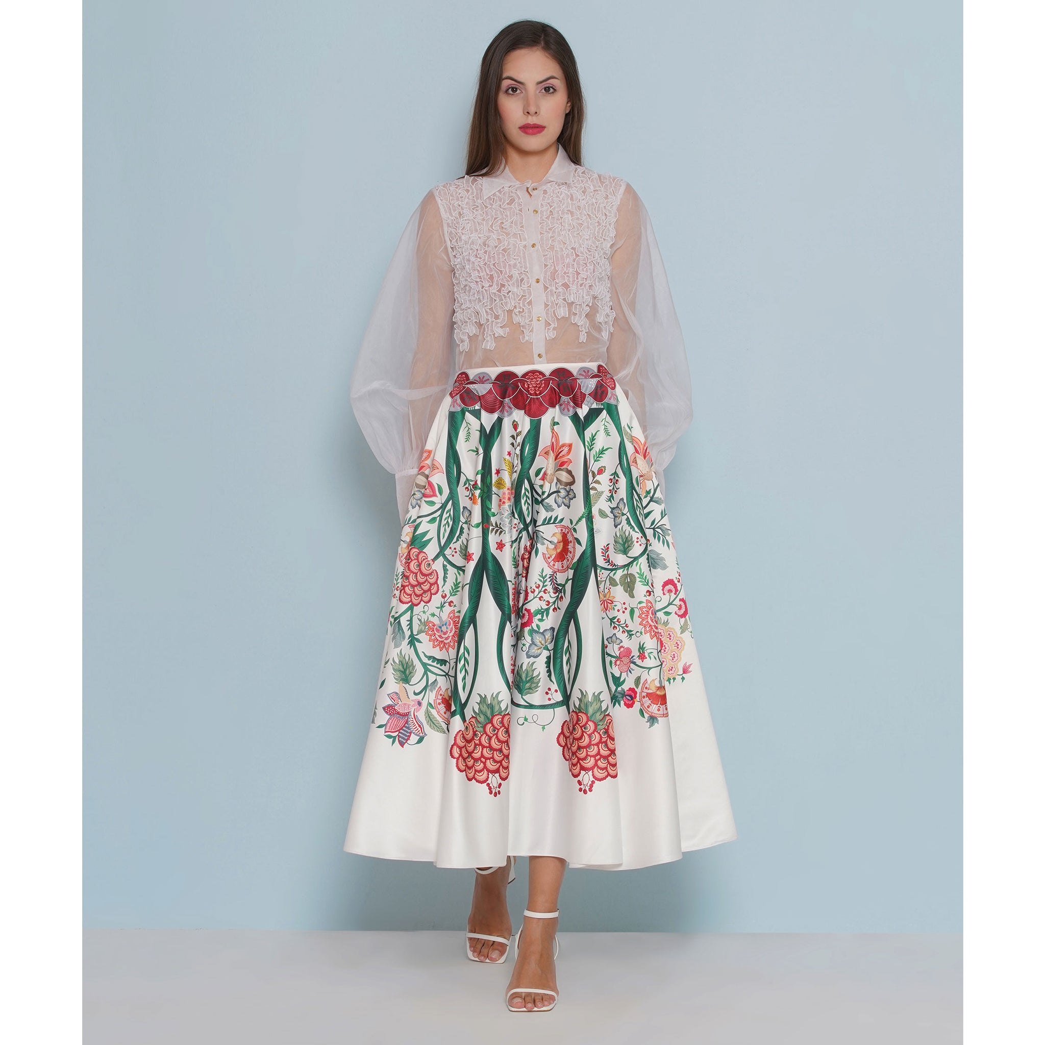 Rouched Organza Shirt