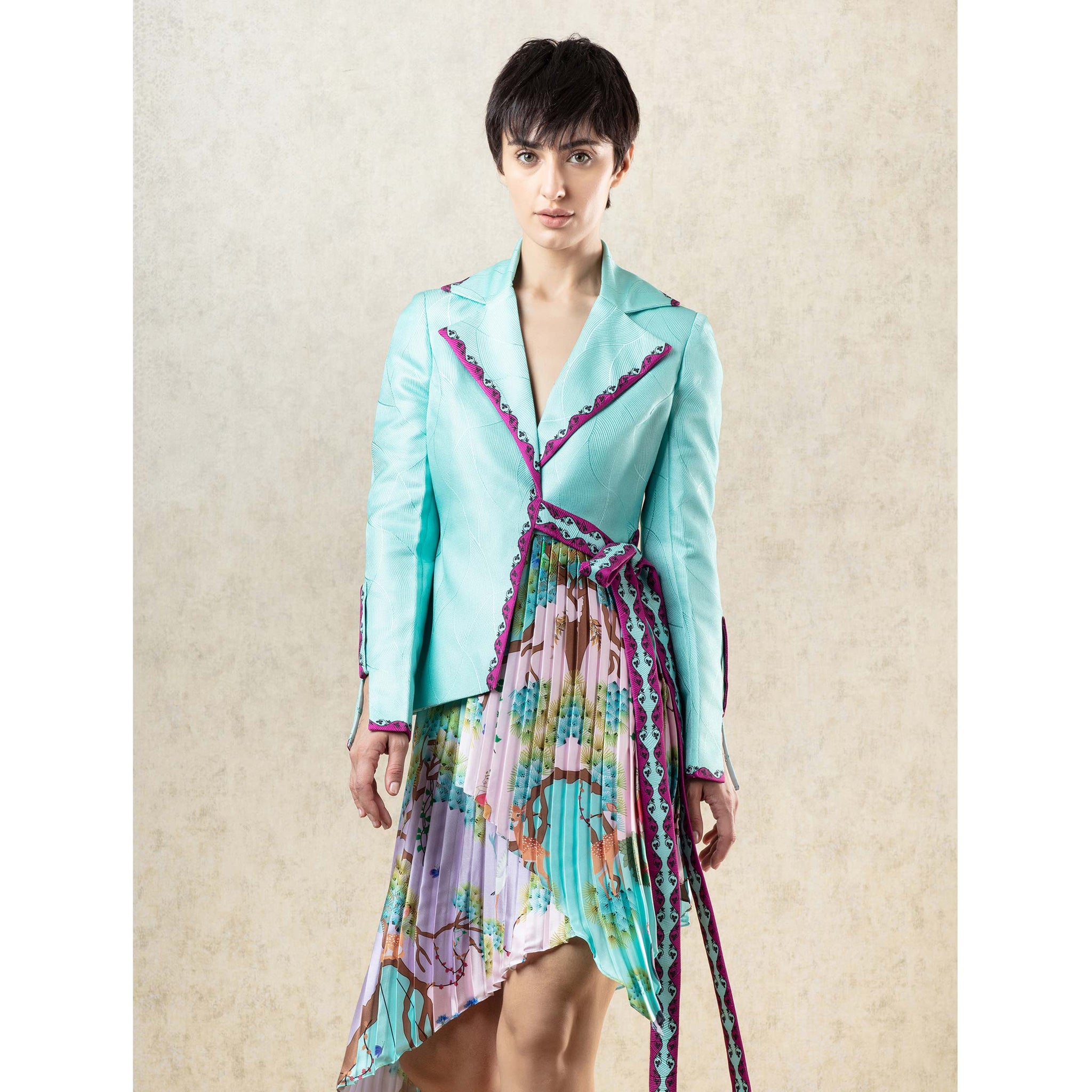 Statement Jacket with a Pleated Panel