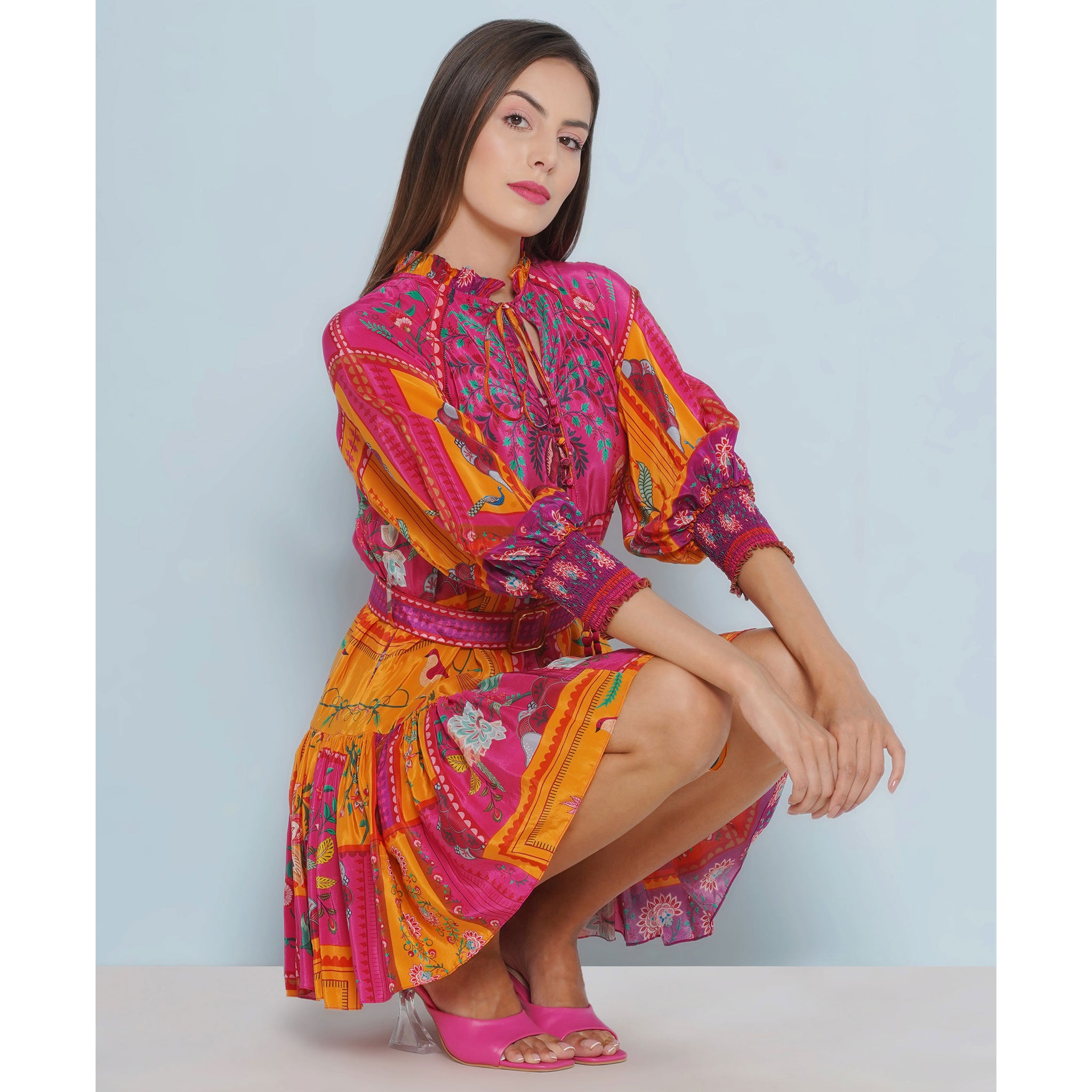 Embroidered Tiered Dress