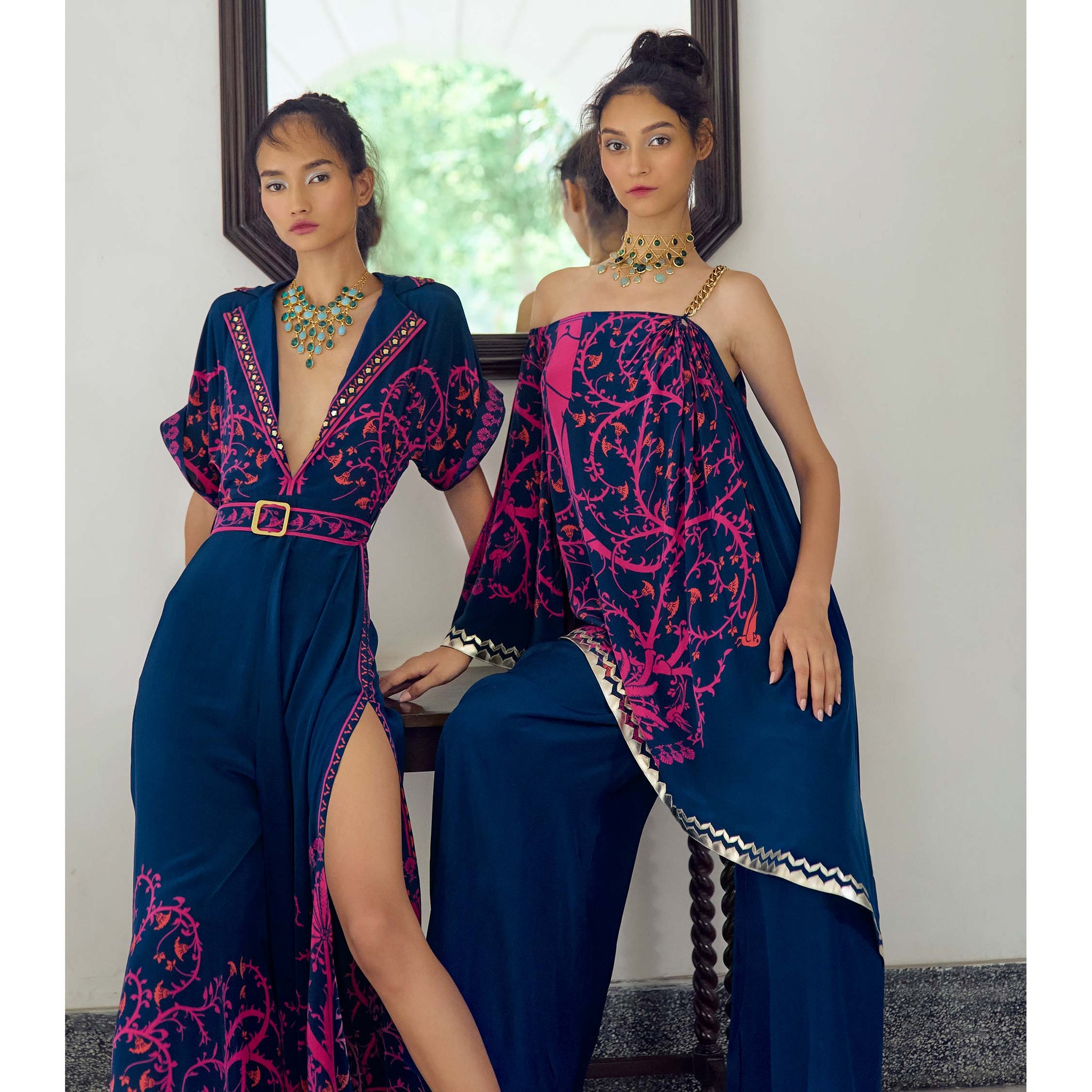 Embroidered Draped Set