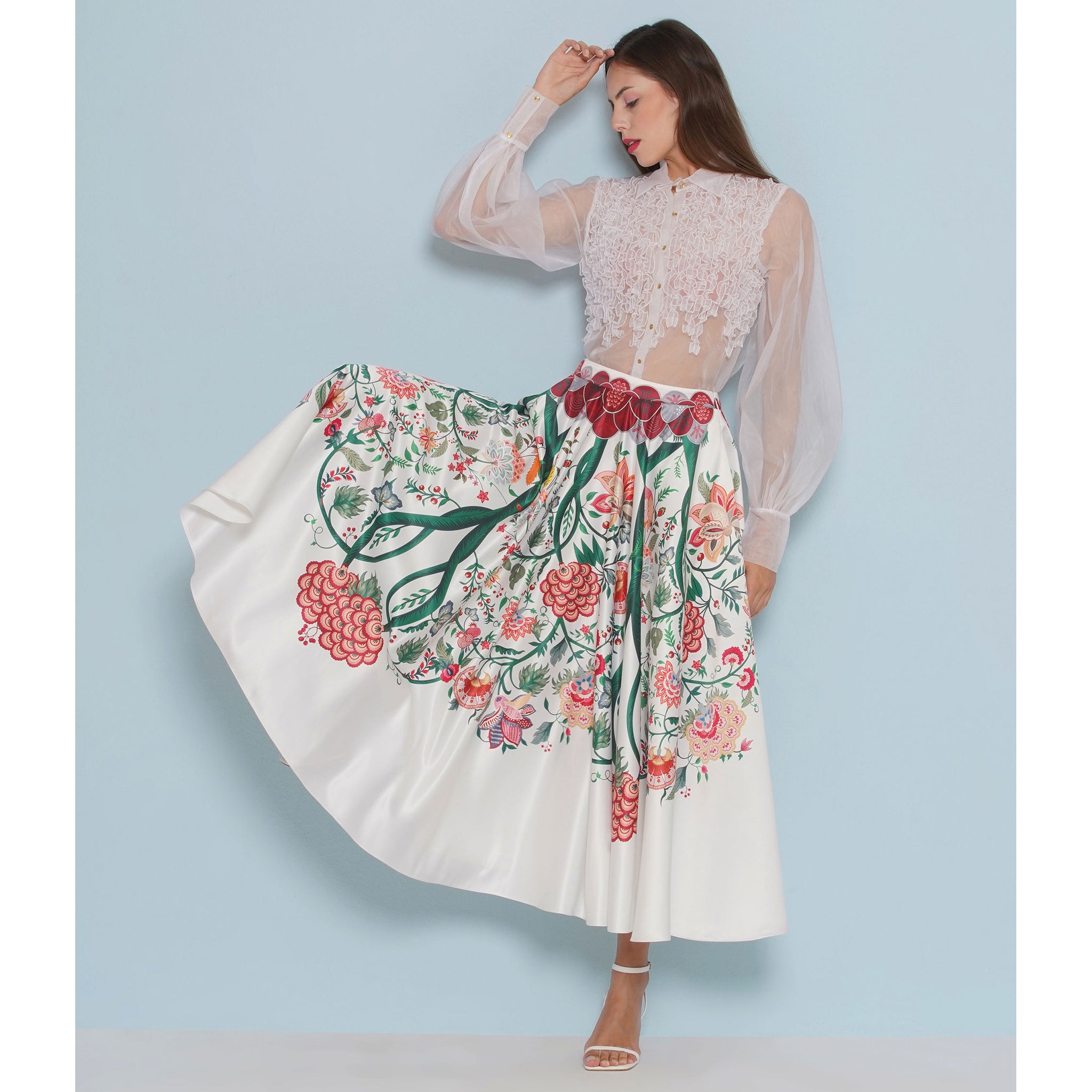 Rouched Organza Shirt