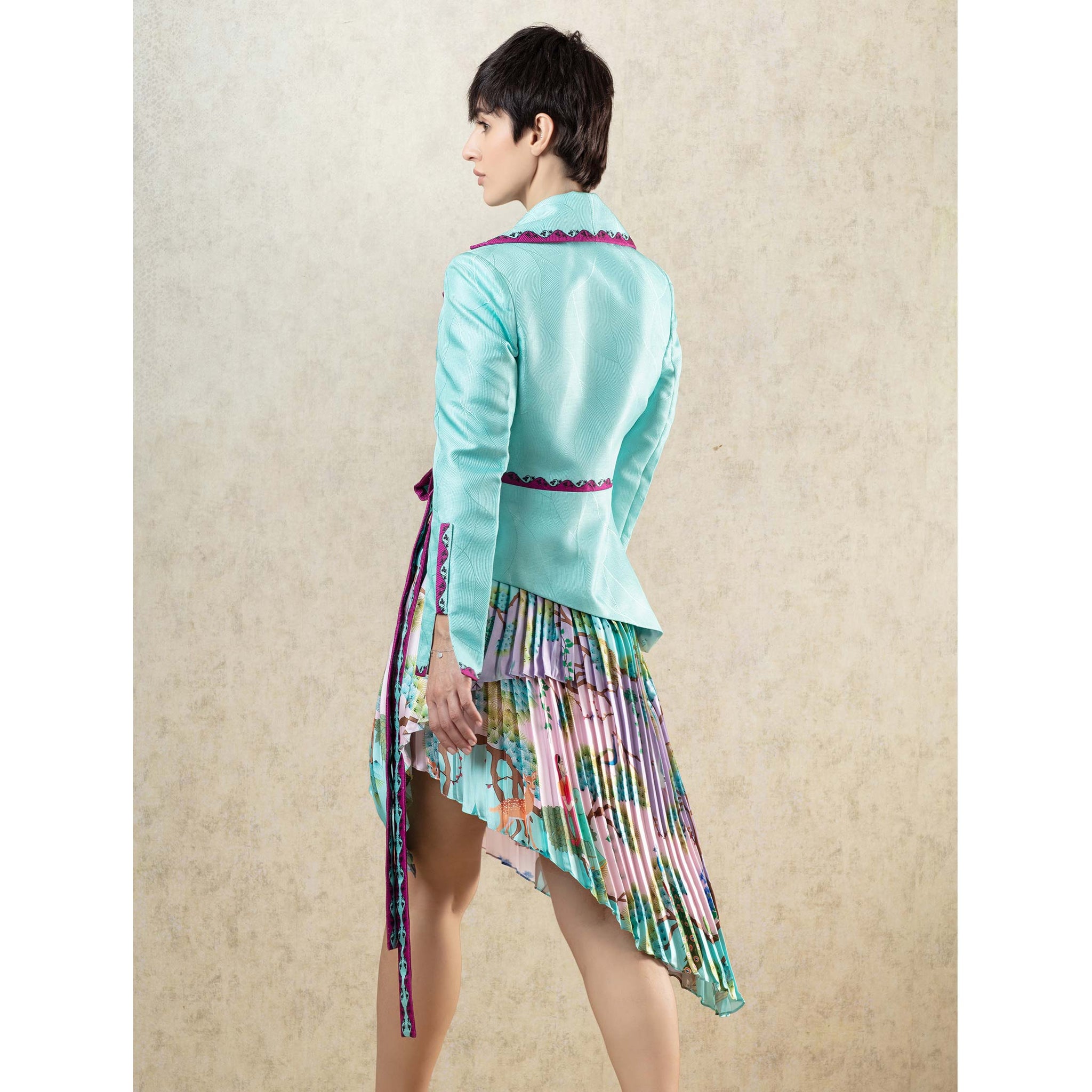 Statement Jacket with a Pleated Panel