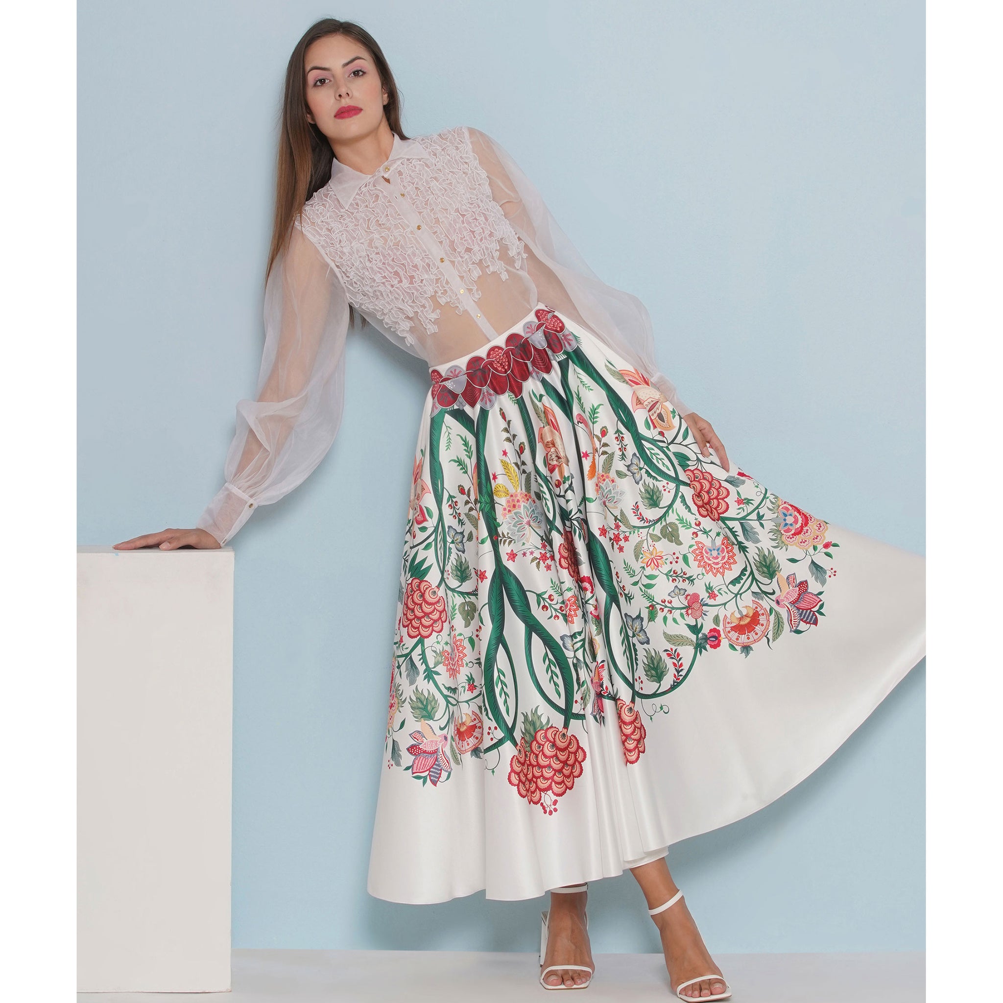Rouched Organza Shirt
