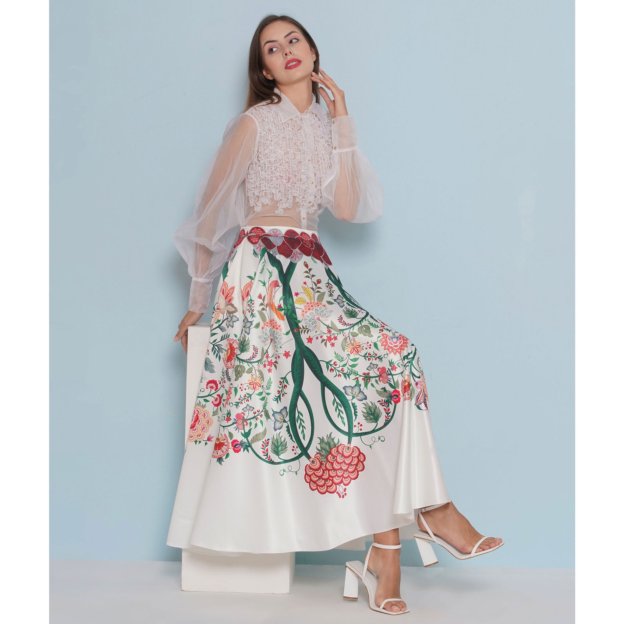 Rouched Organza Shirt