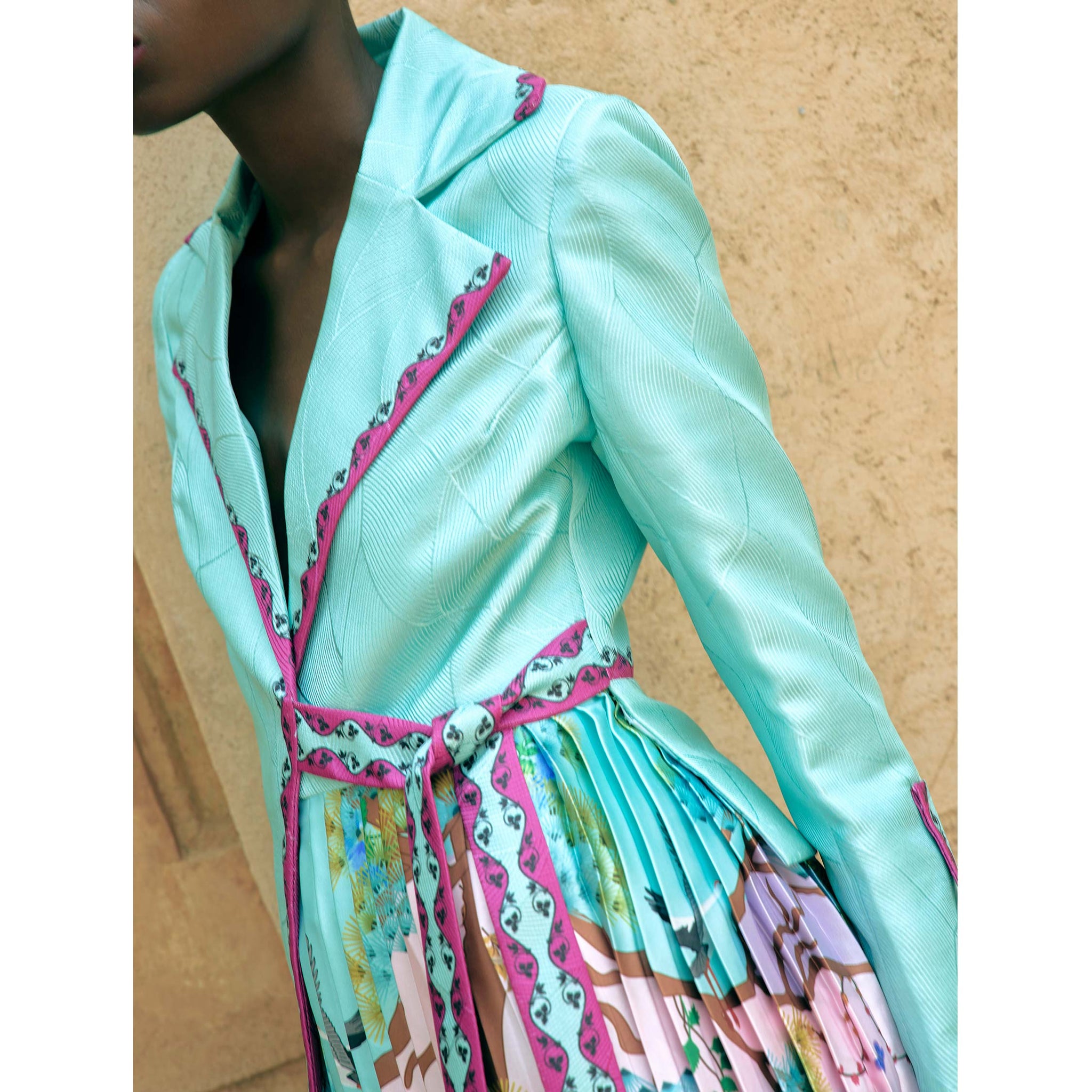 Statement Jacket with a Pleated Panel