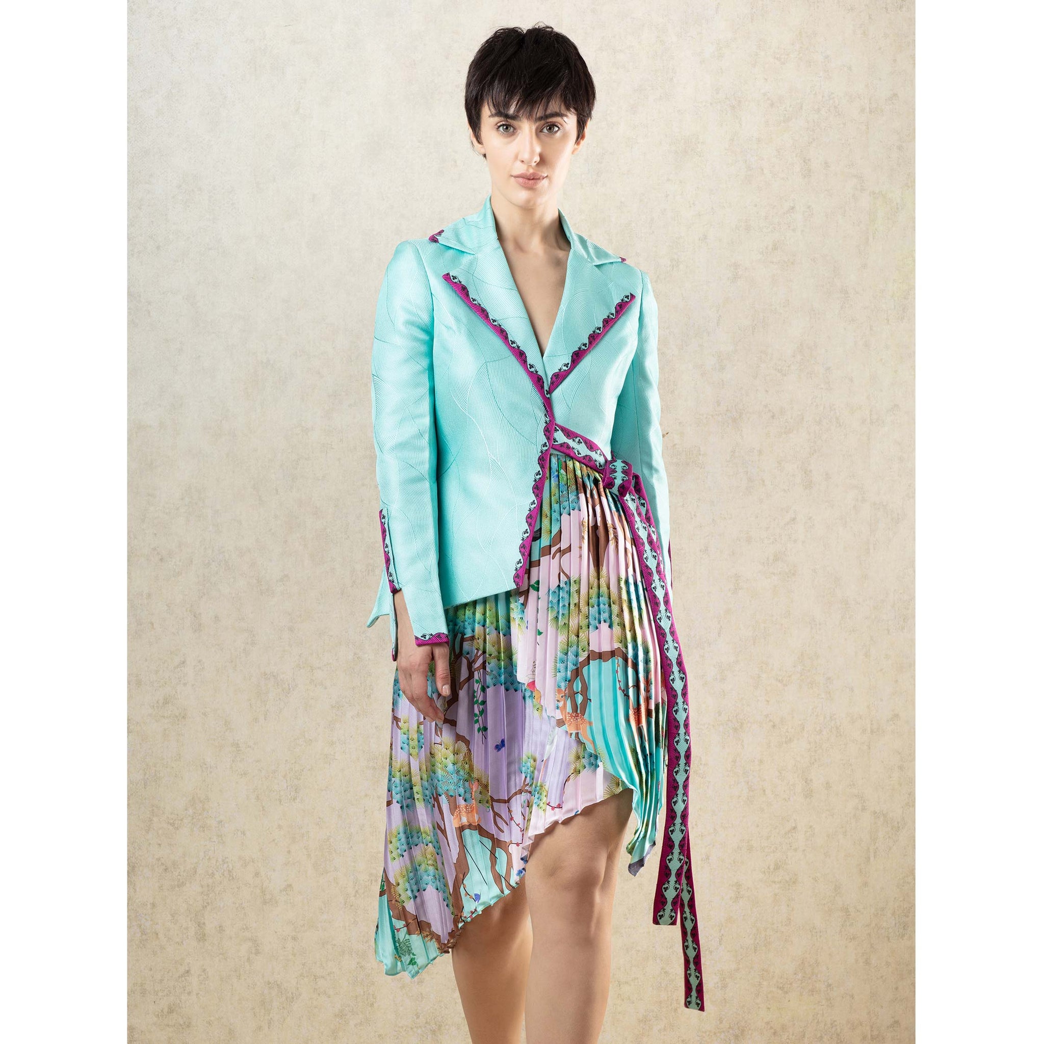 Statement Jacket with a Pleated Panel