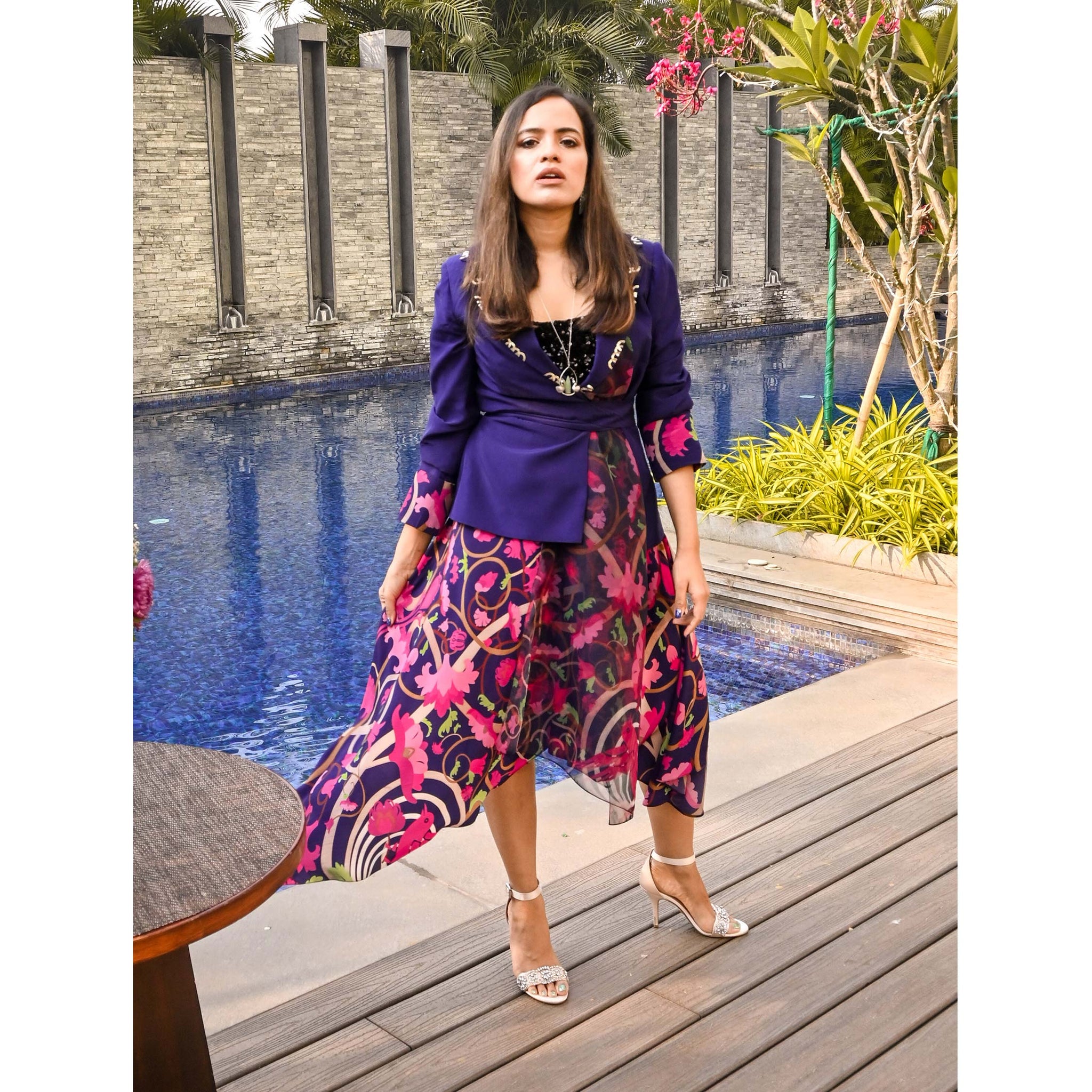 Asymmetrical Printed Skirt