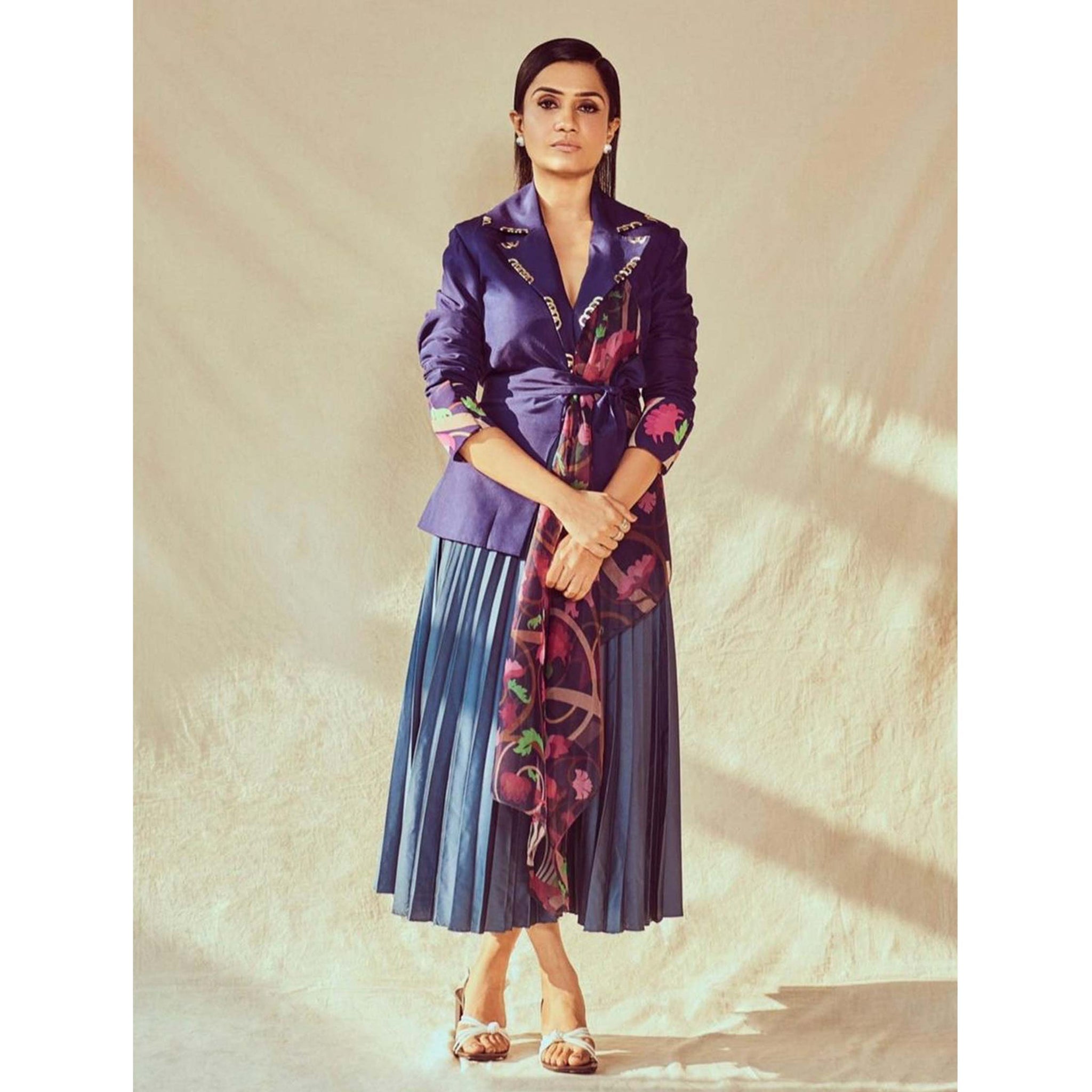 Embroidered Wrap Jacket