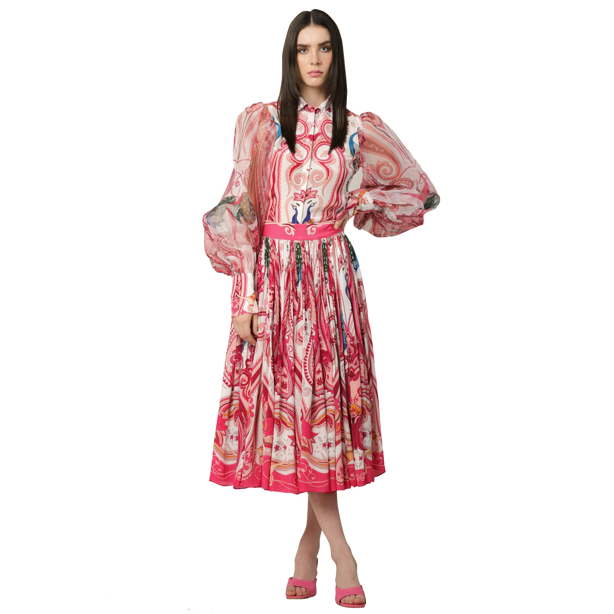 Printed Flared Skirt