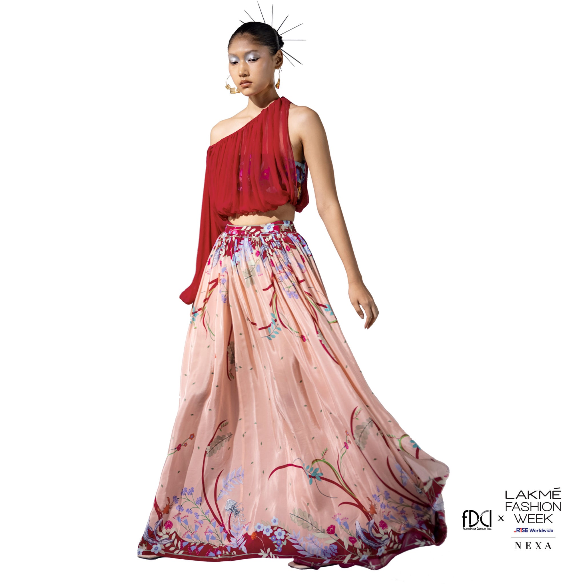 Draped Blouse with Bustier