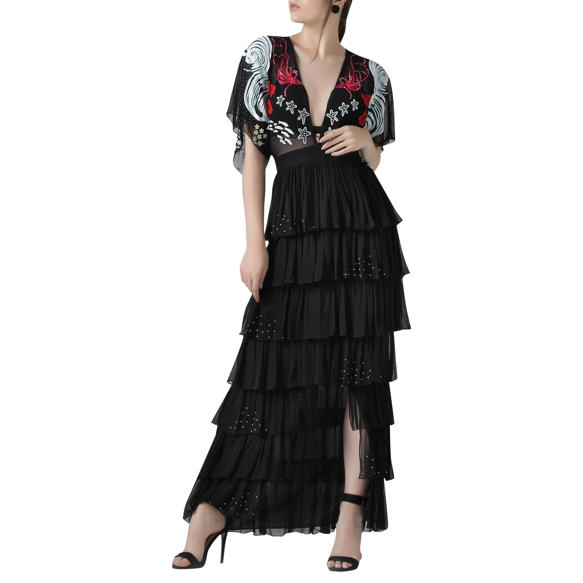 Embroidered Layered Dress