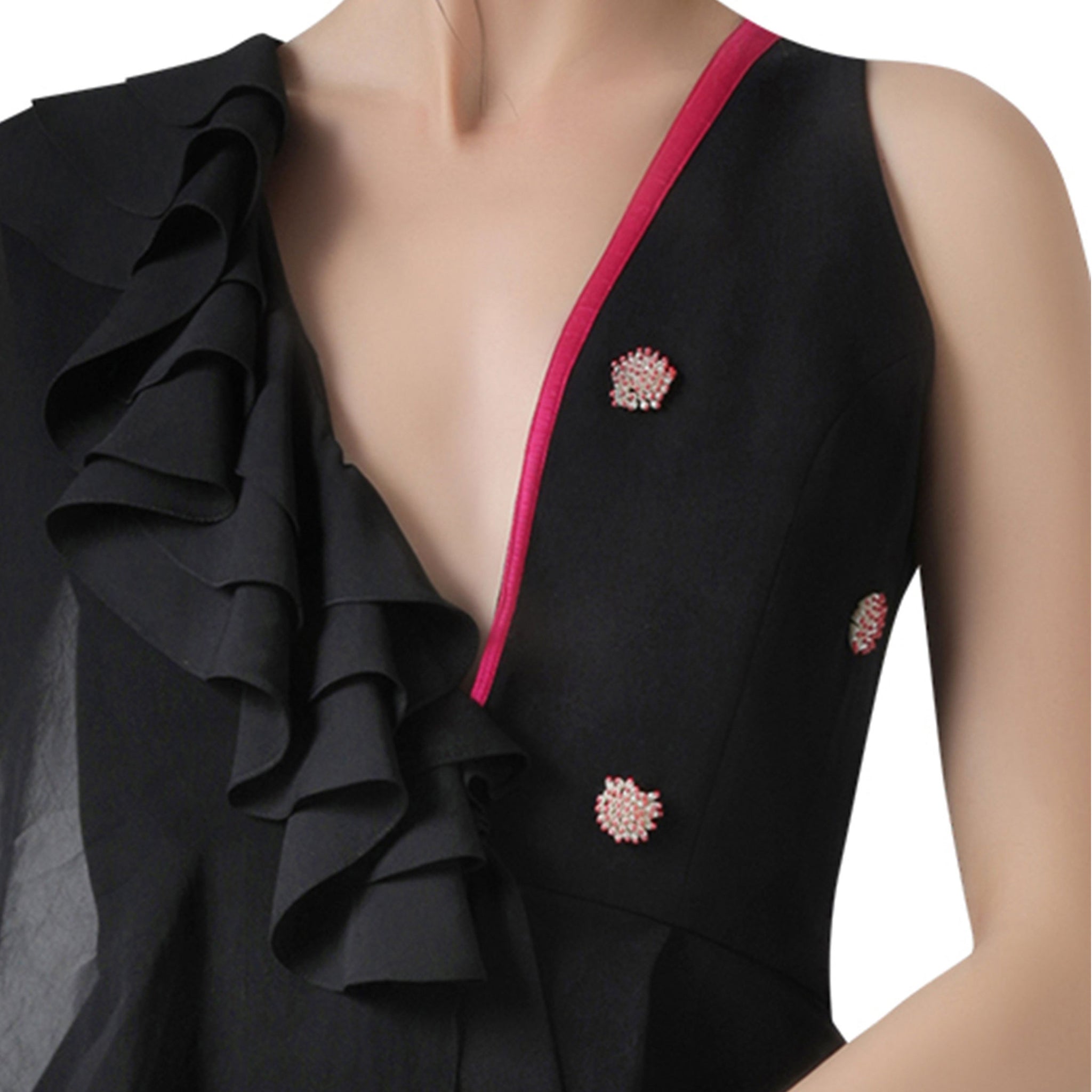 Embroidered Peplum Jacket with Bell Bottom Pants