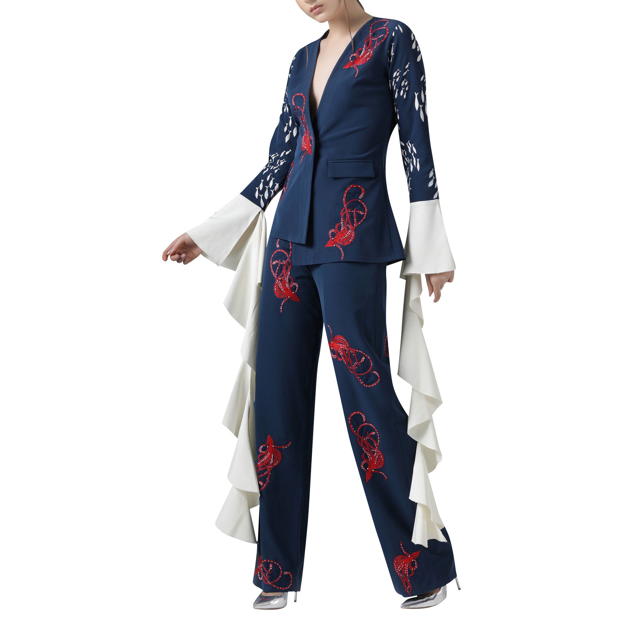 Embroidered Pant Suit set