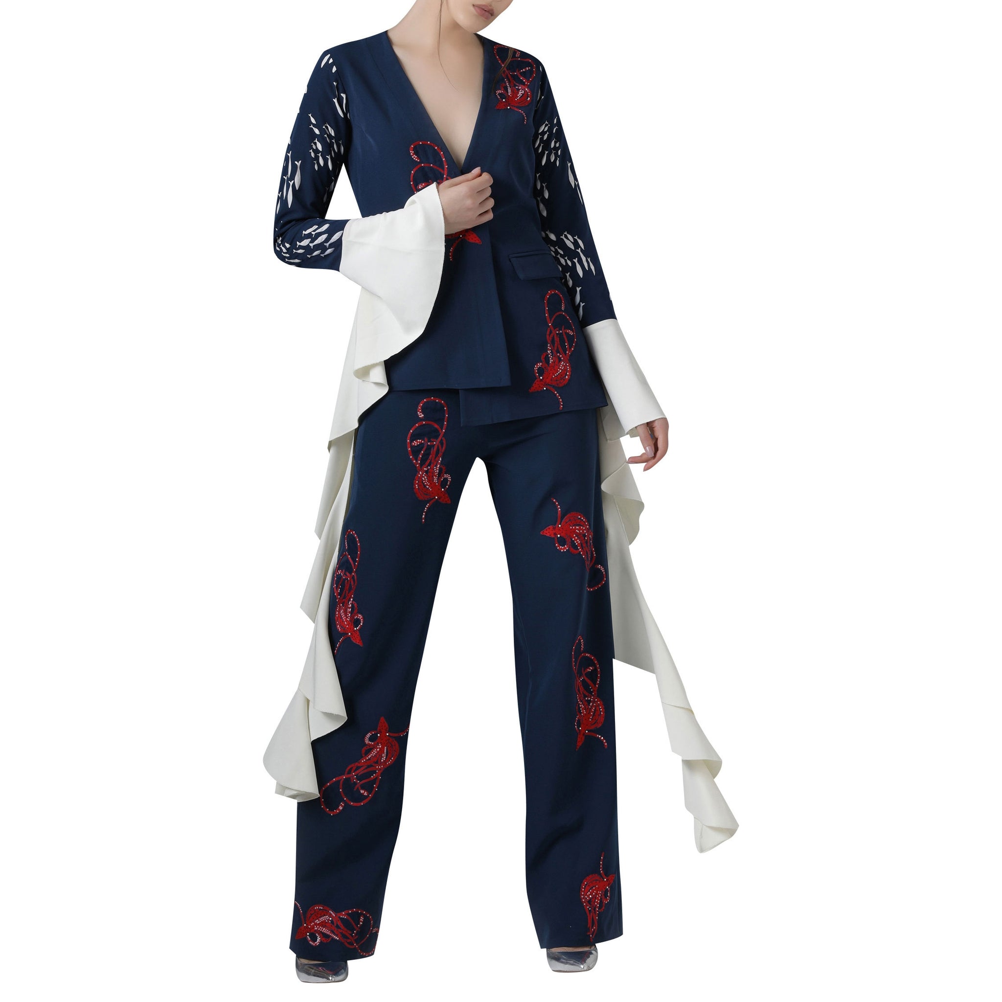 Embroidered Pant Suit set
