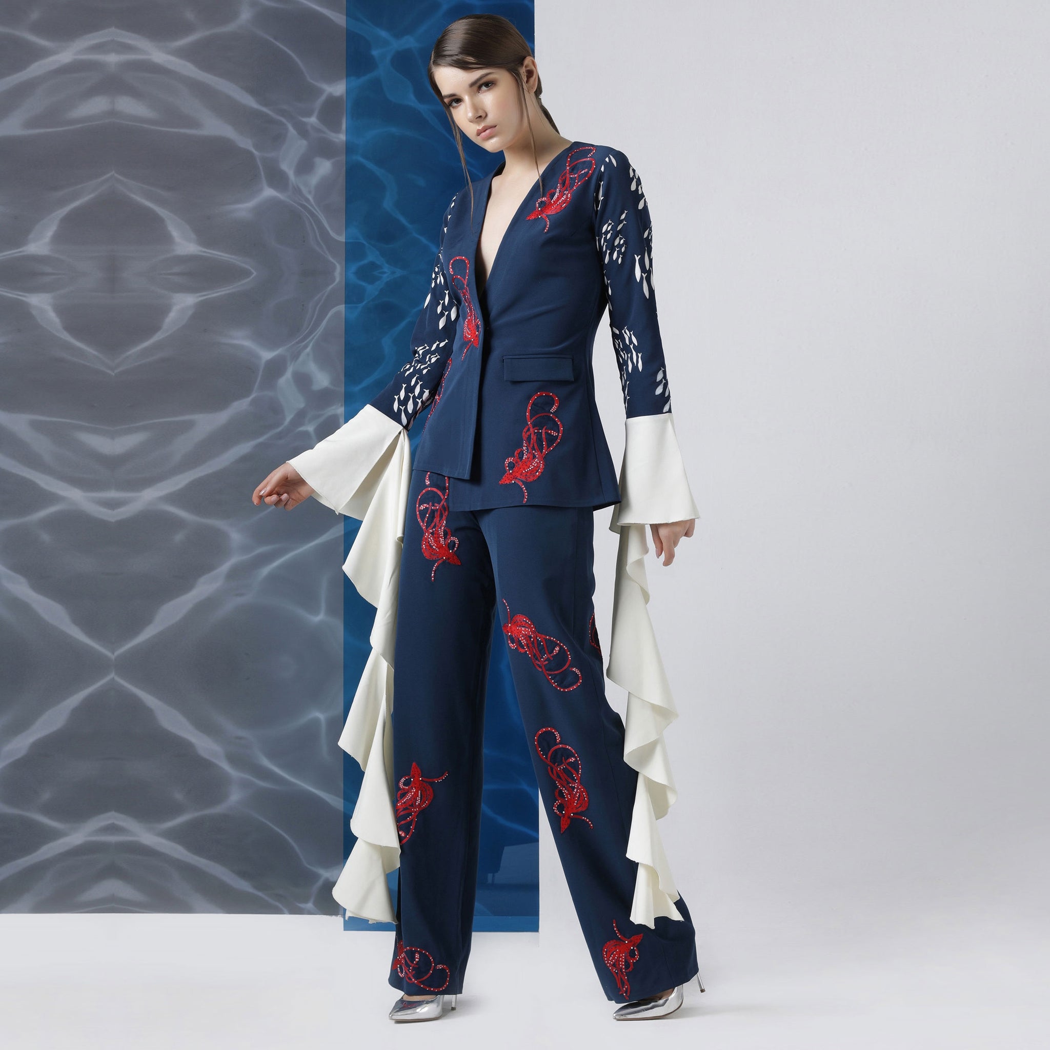 Embroidered Pant Suit set