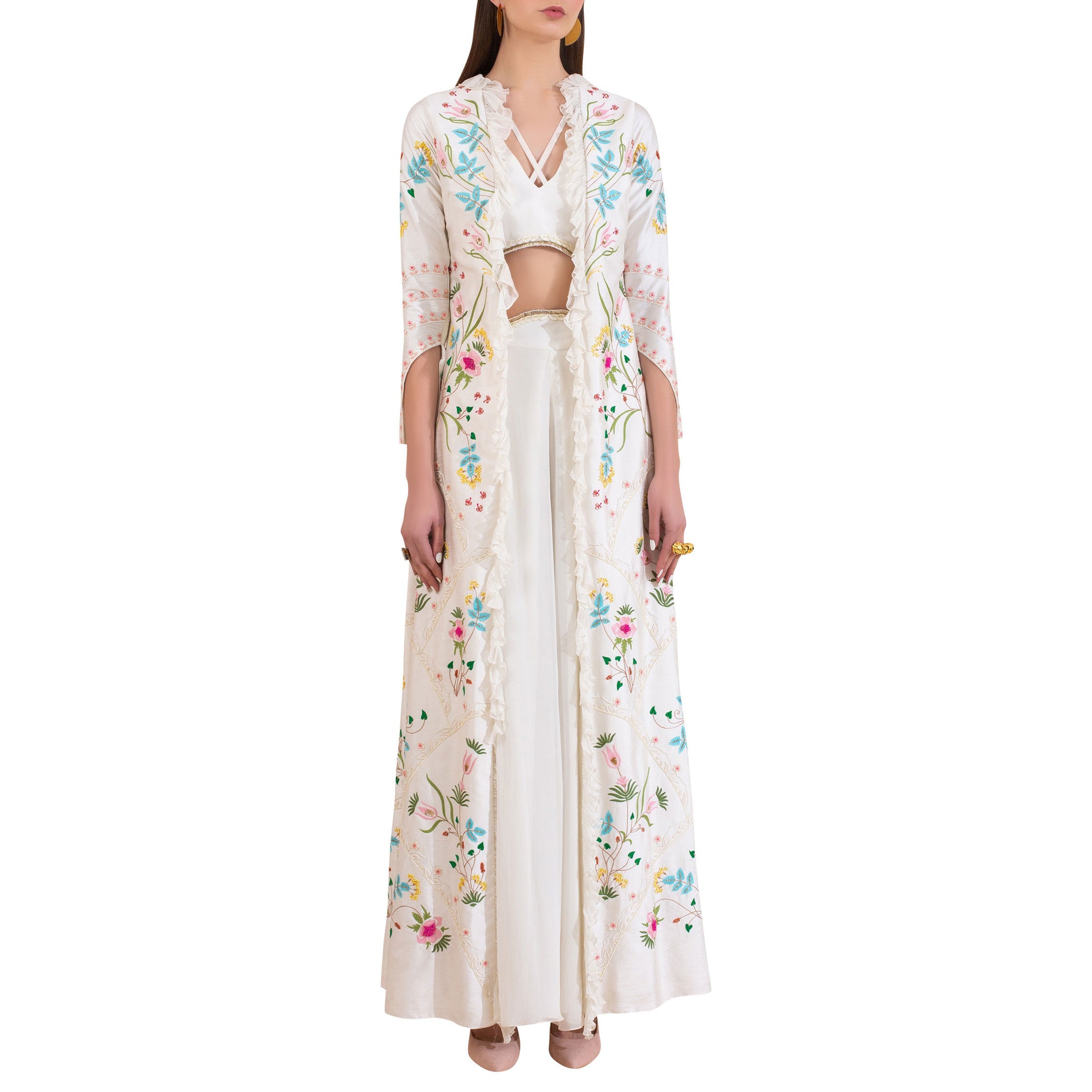 Embroidered Jacket Set