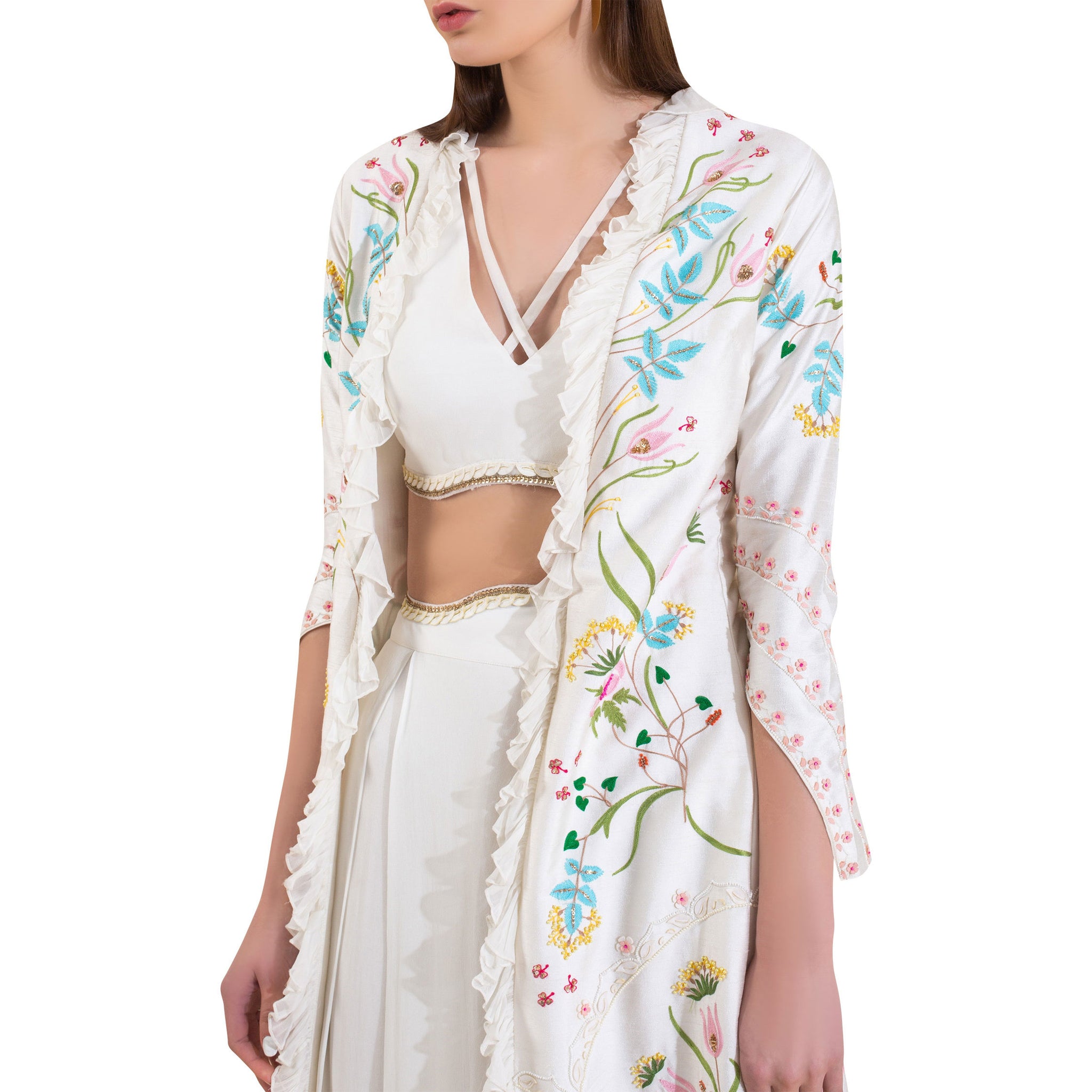 Embroidered Jacket Set