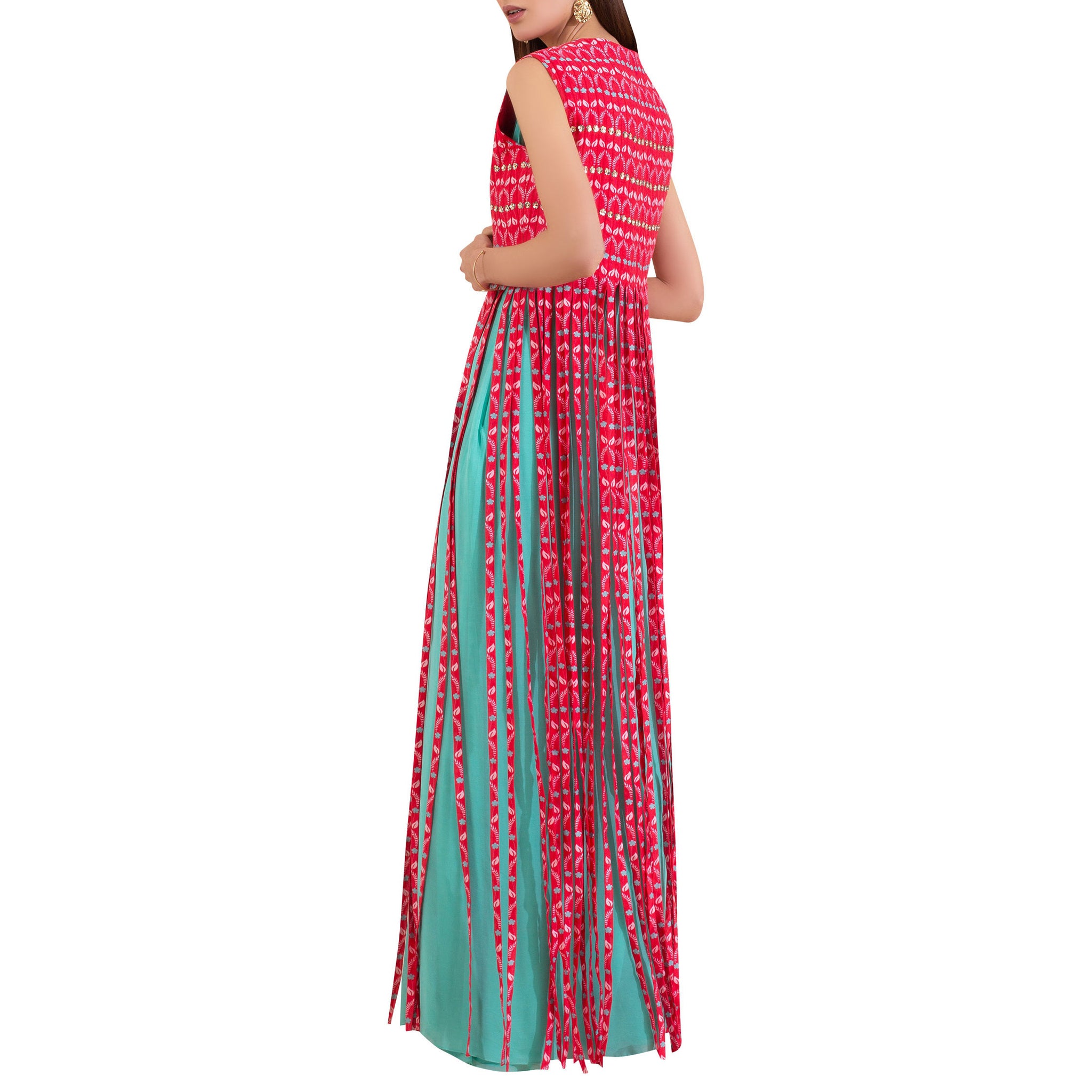Pre Draped Sari with Fringed Jacket