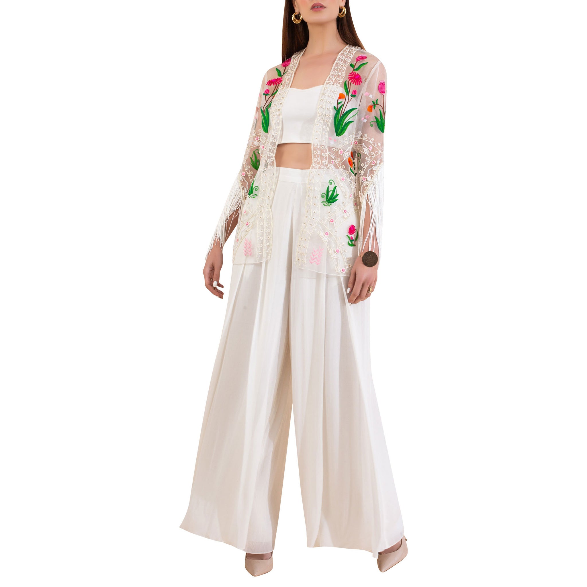 Embroidered Jacket Set