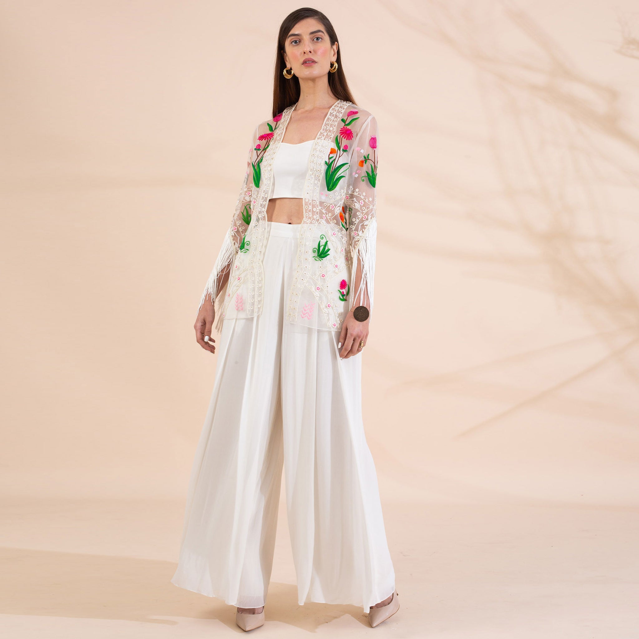 Embroidered Jacket Set