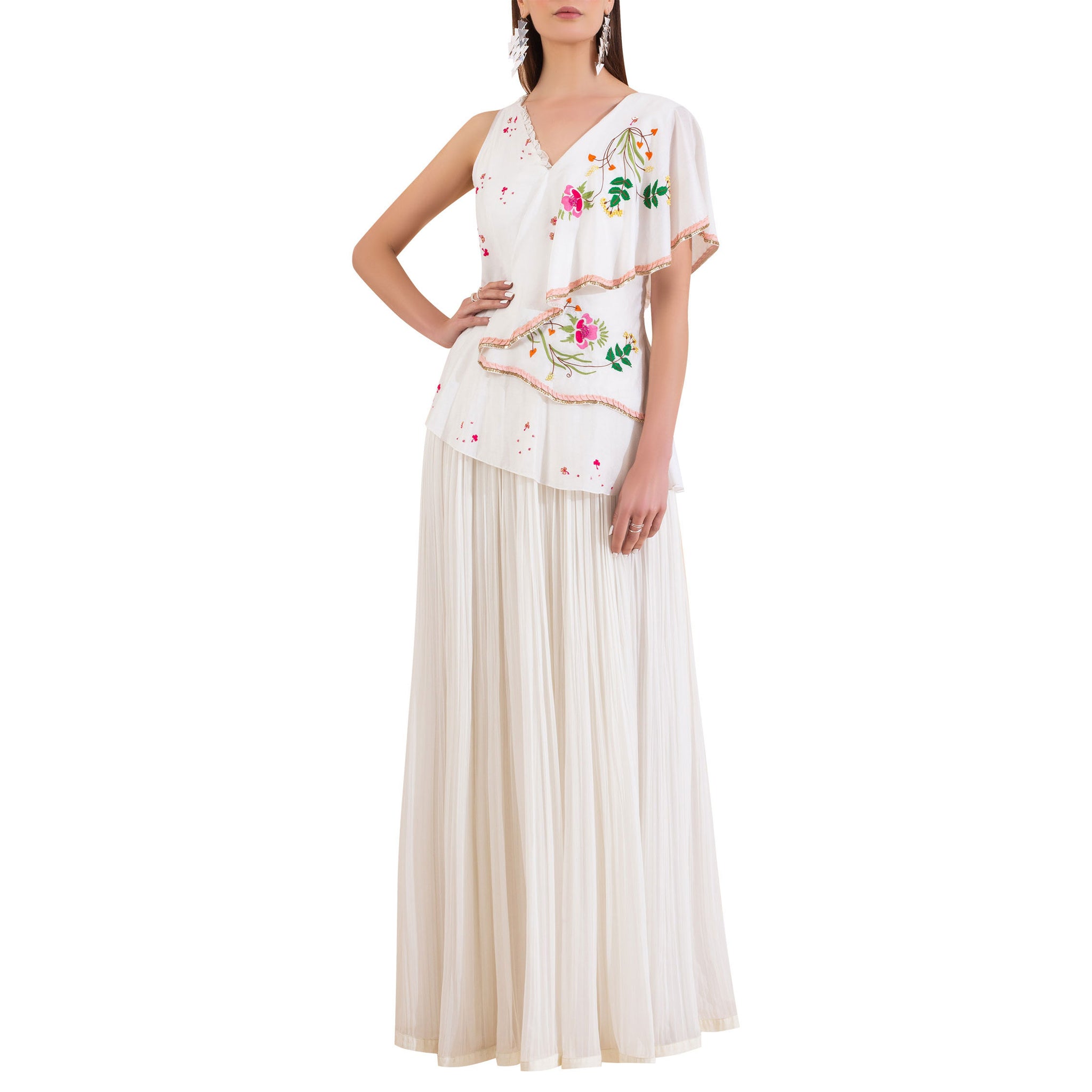 Embroidered Peplum Dress
