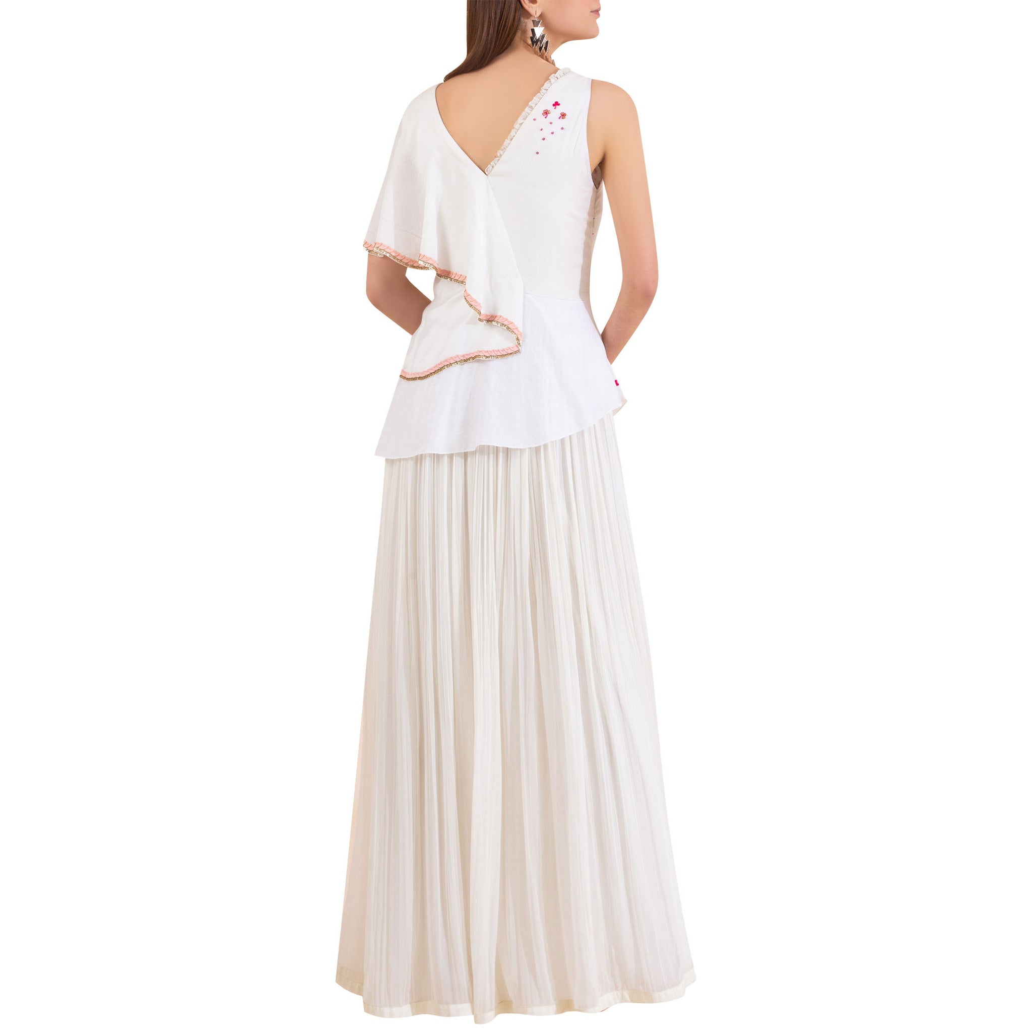 Embroidered Peplum Dress