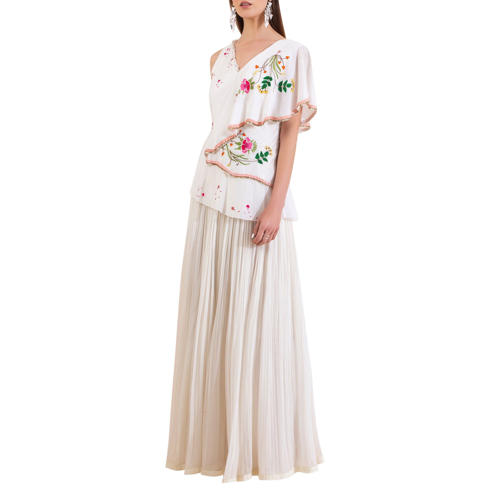 Embroidered Peplum Dress