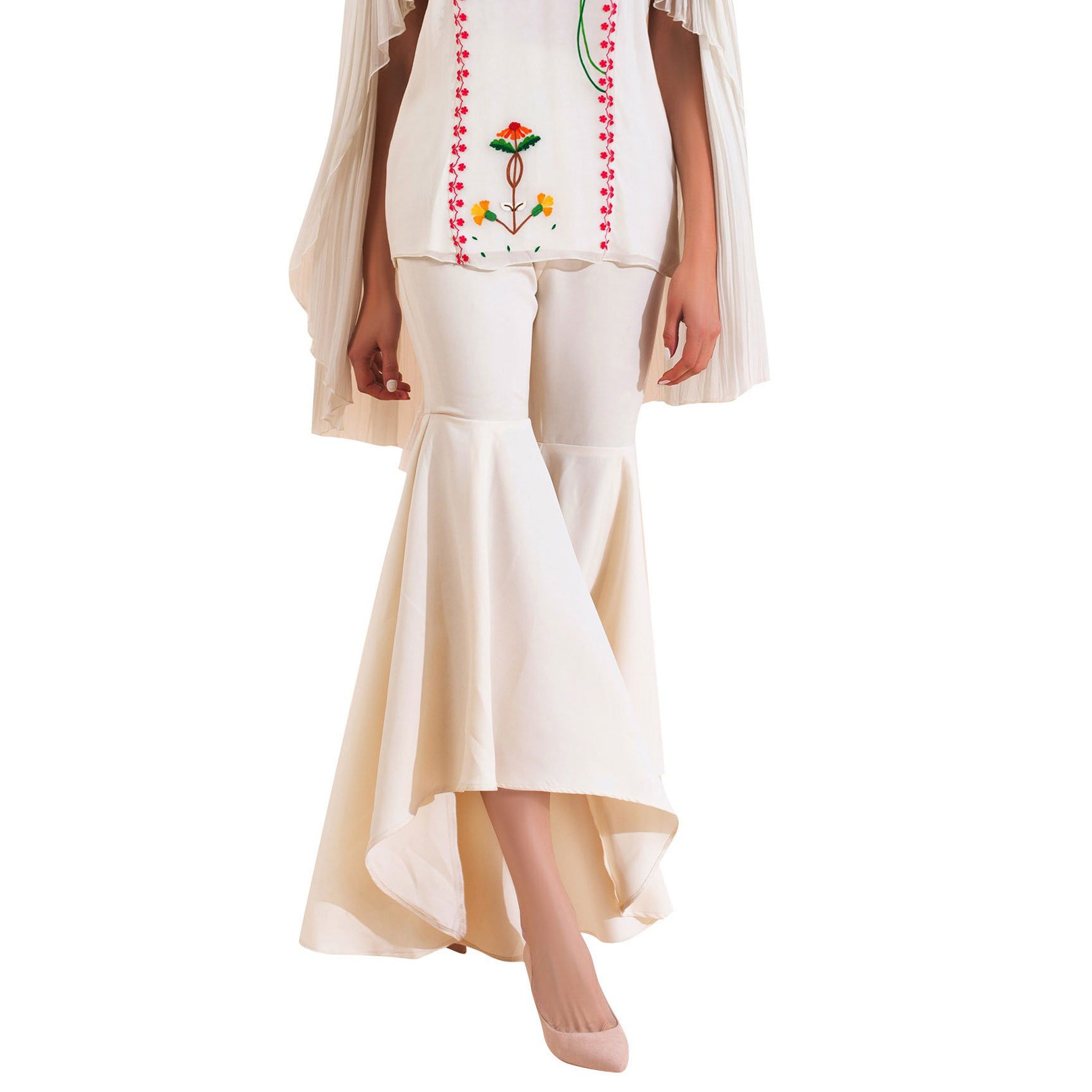 Ivory Asymmetrical Pants