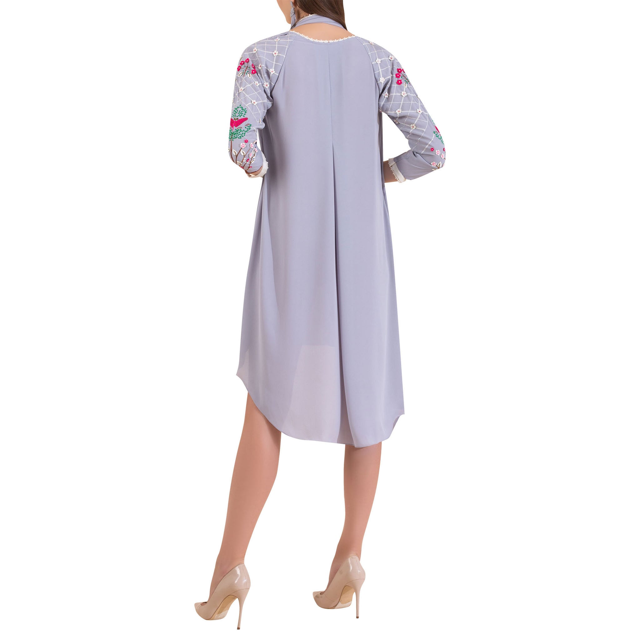 Embroidered Draped Tunic