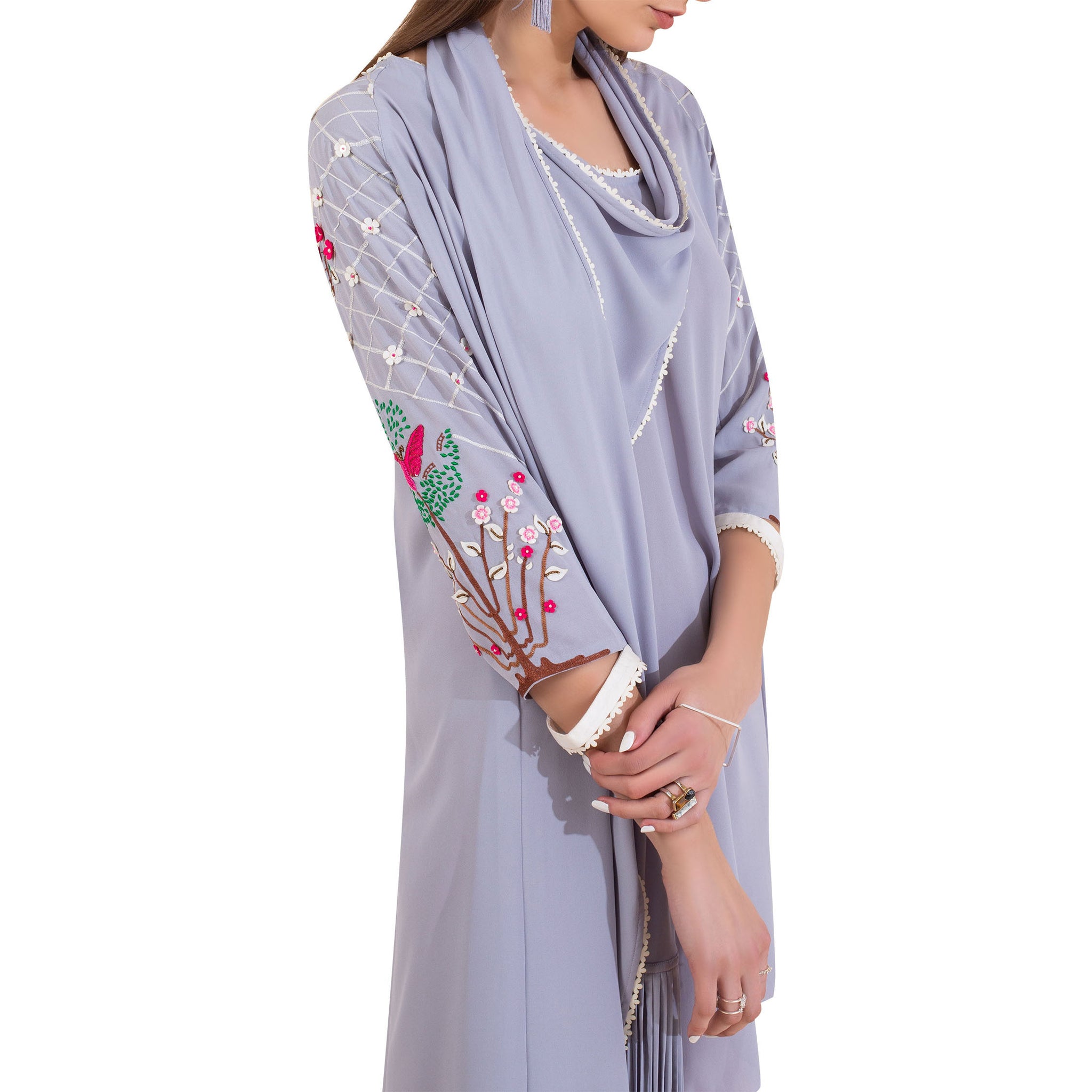 Embroidered Draped Tunic