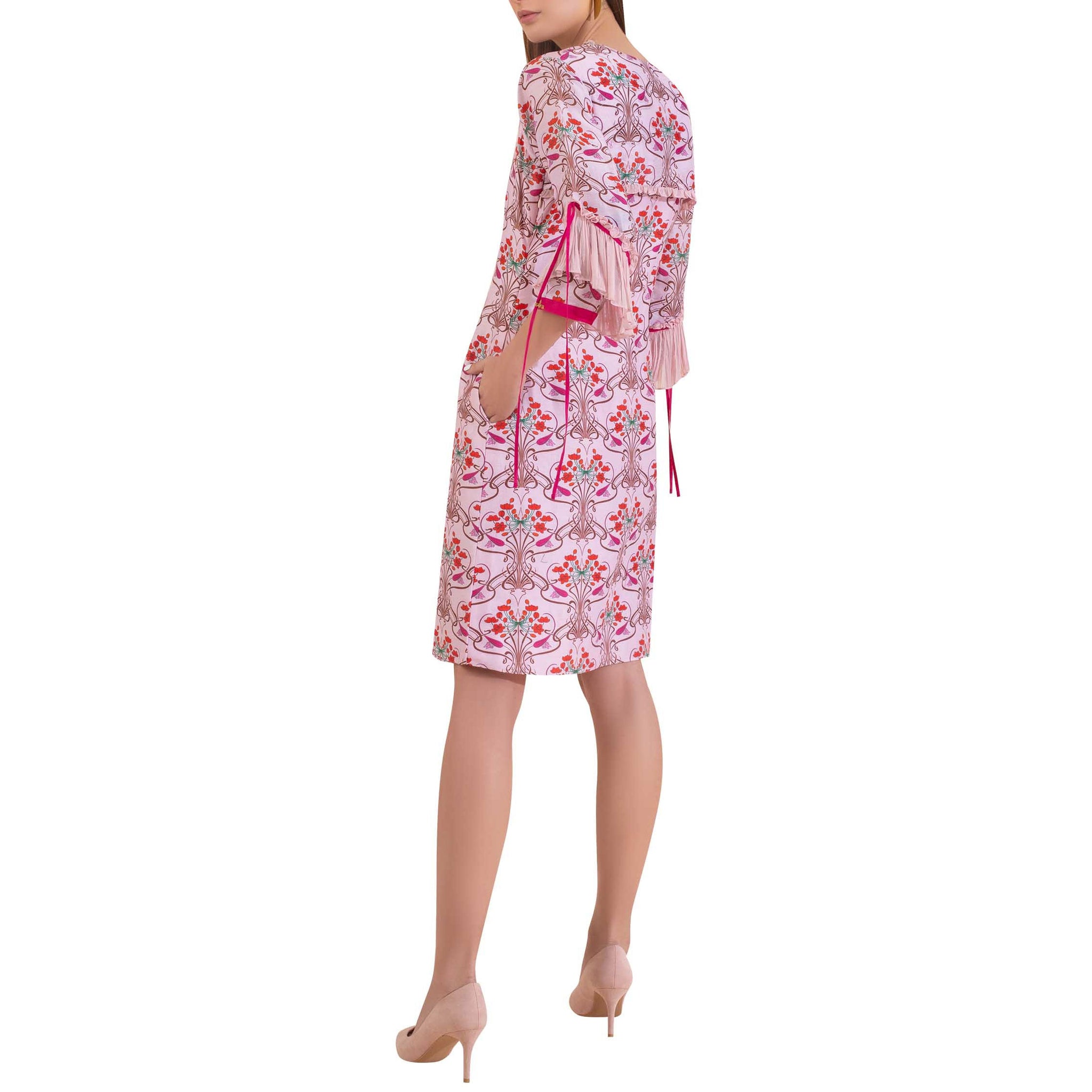 Floral Printed Dress with Pleats