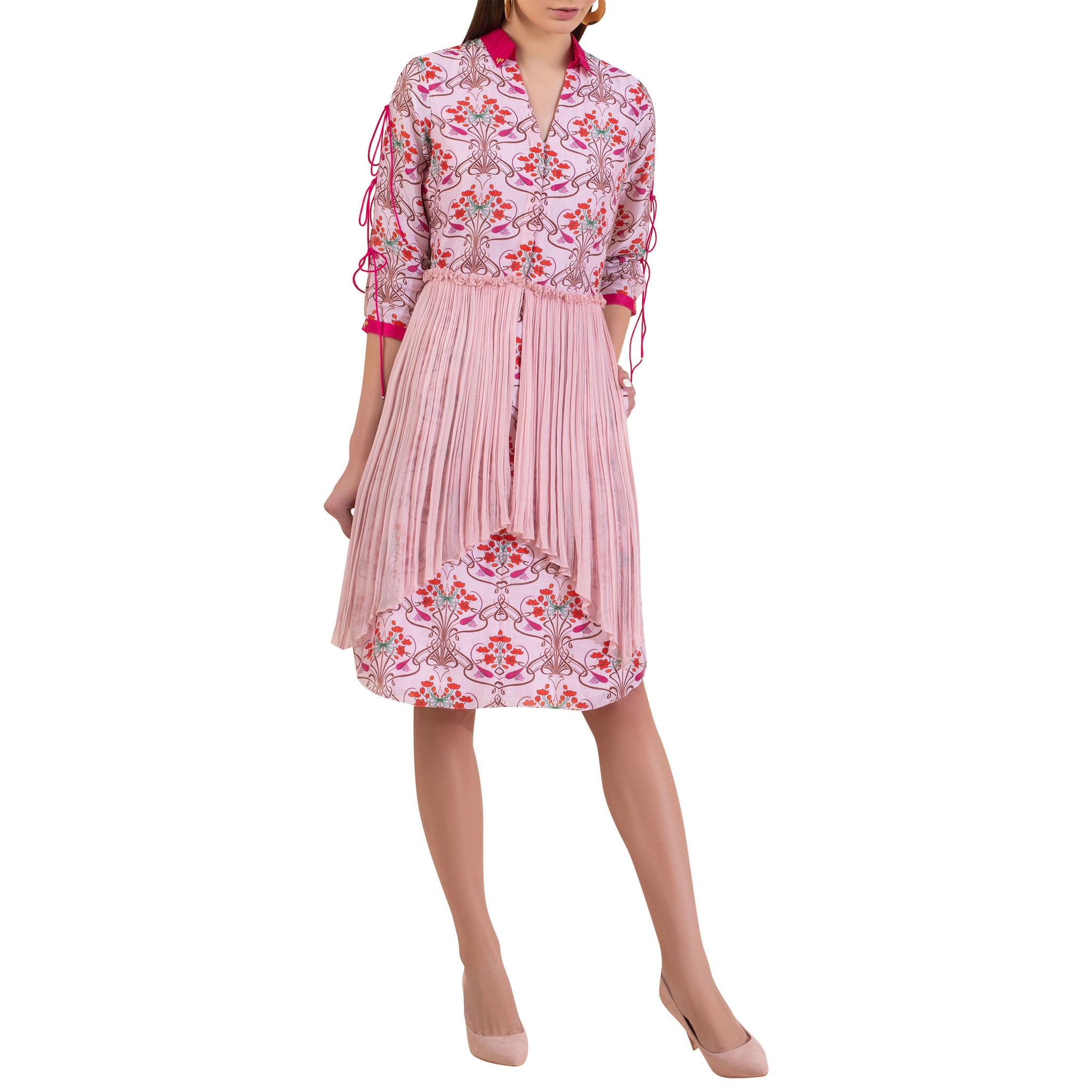 Printed Tunic with Pleats