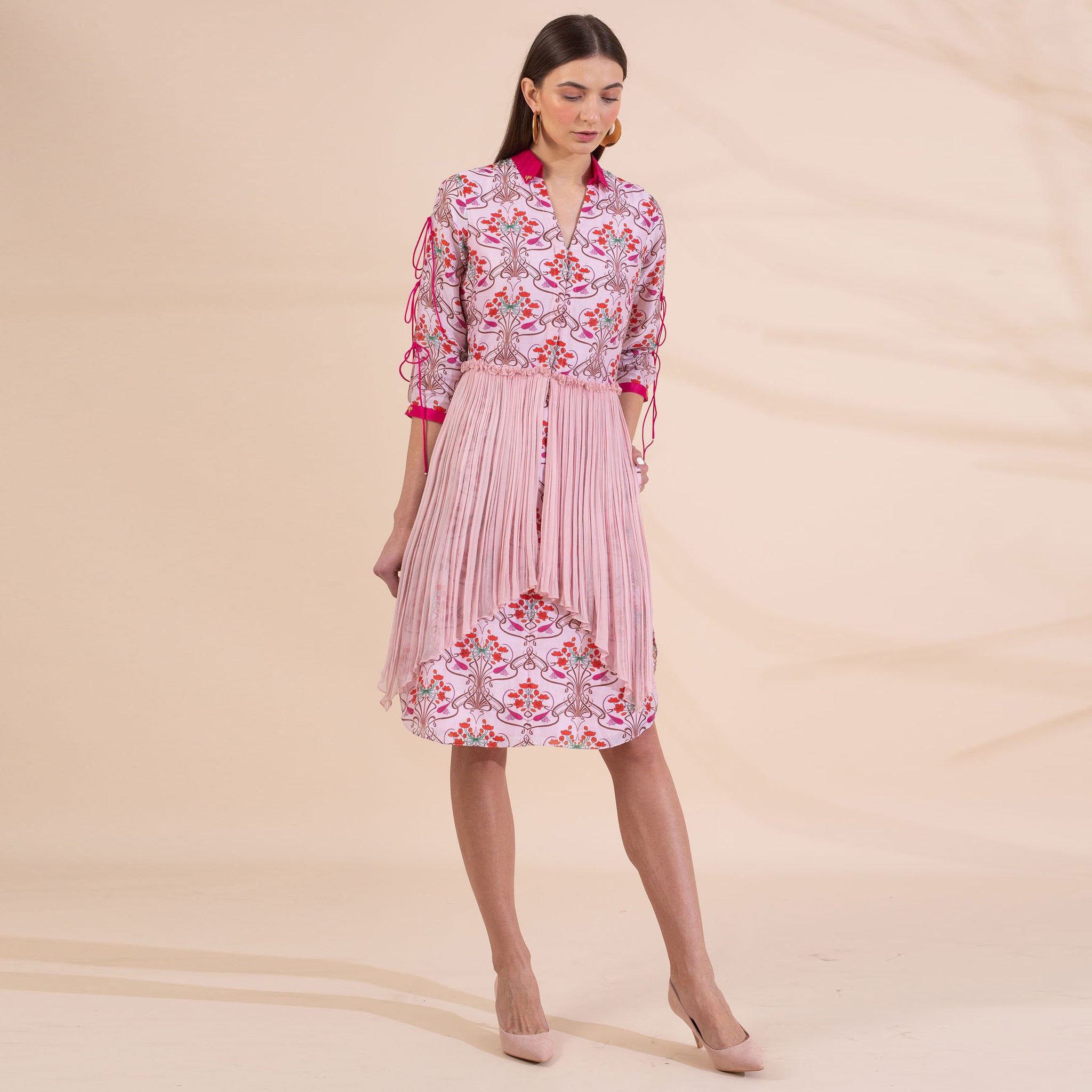 Printed Tunic with Pleats