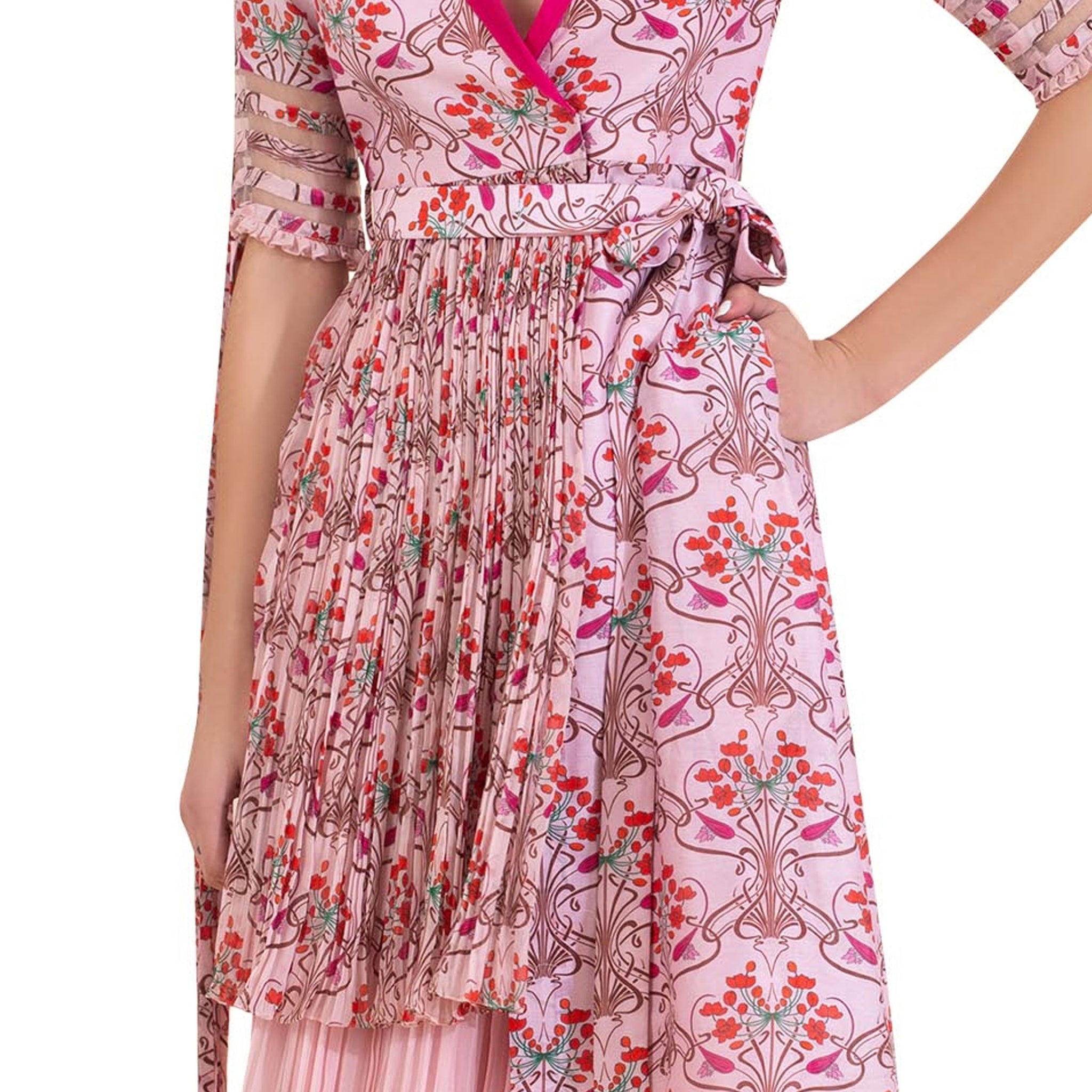 Asymmetrical Floral Print Dress