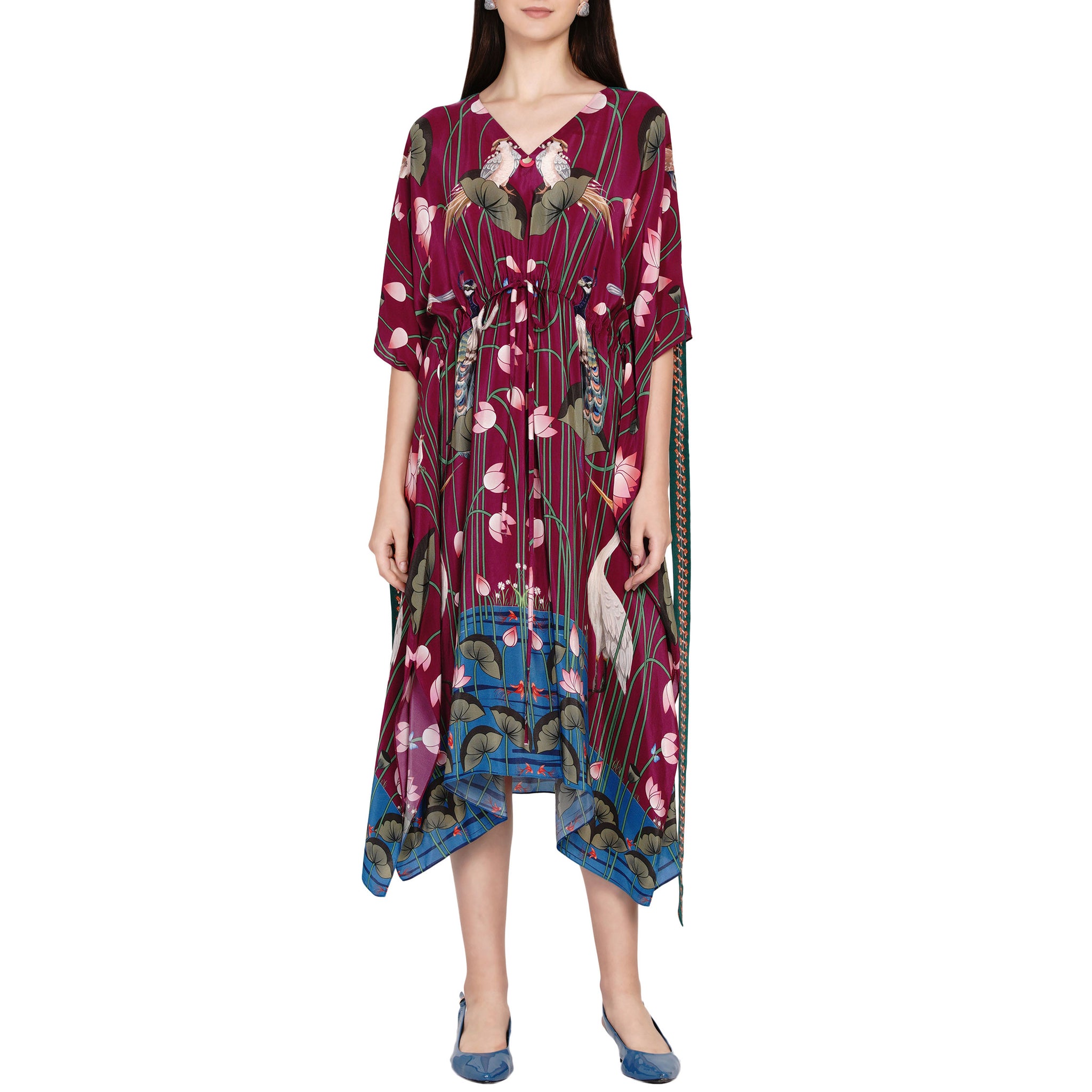 Draped Kaftan Dress