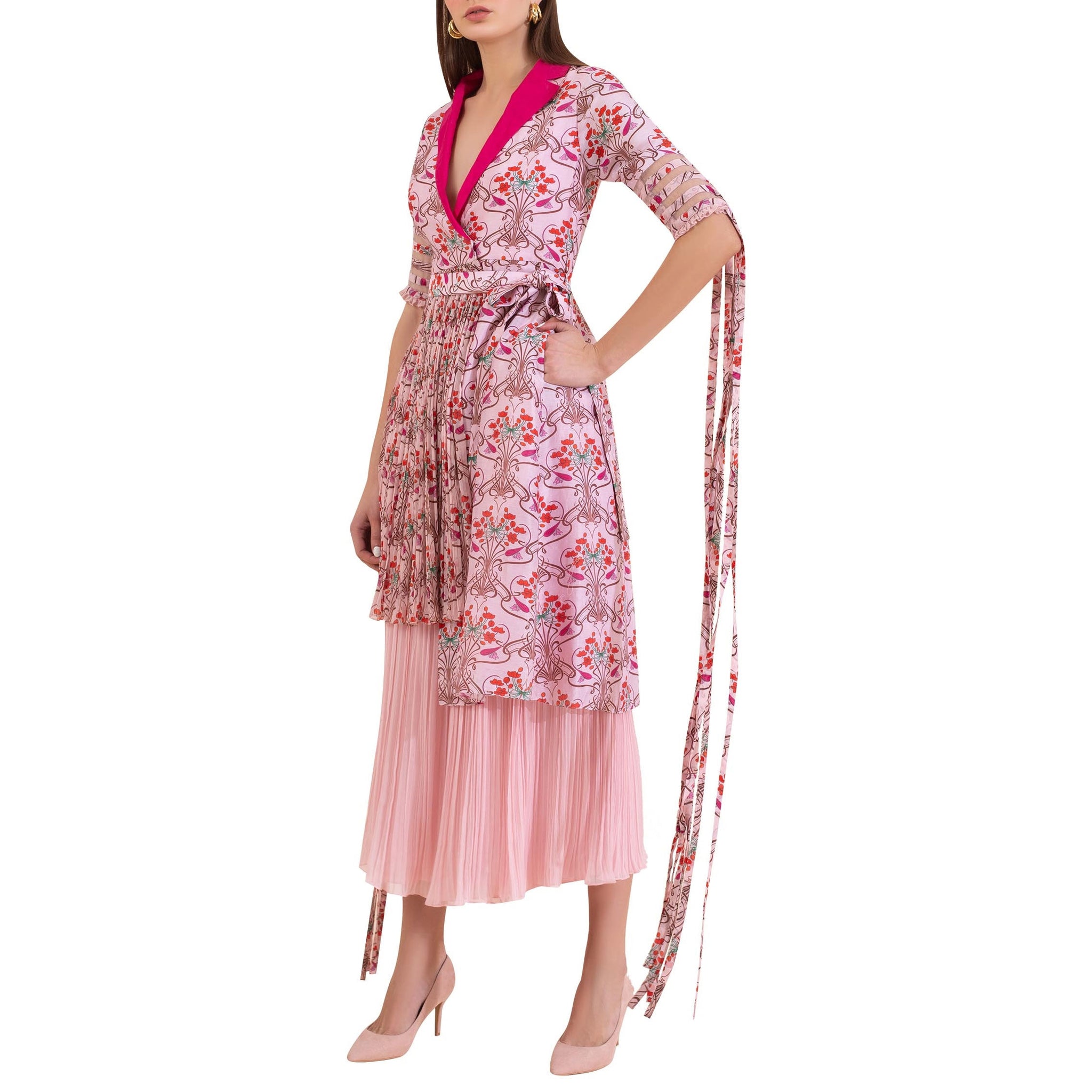 Asymmetrical Floral Print Dress