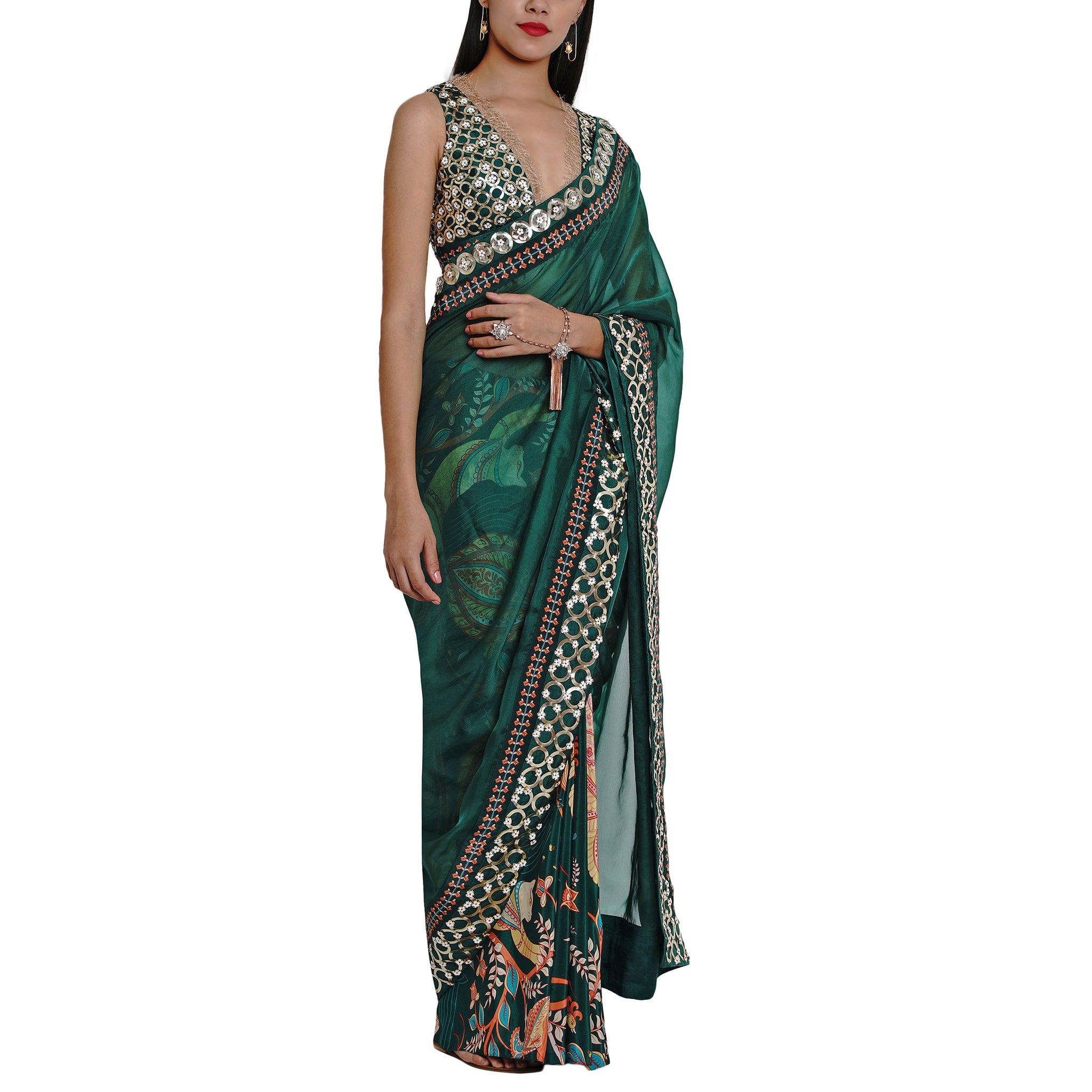 Embroidered Half & Half Sari