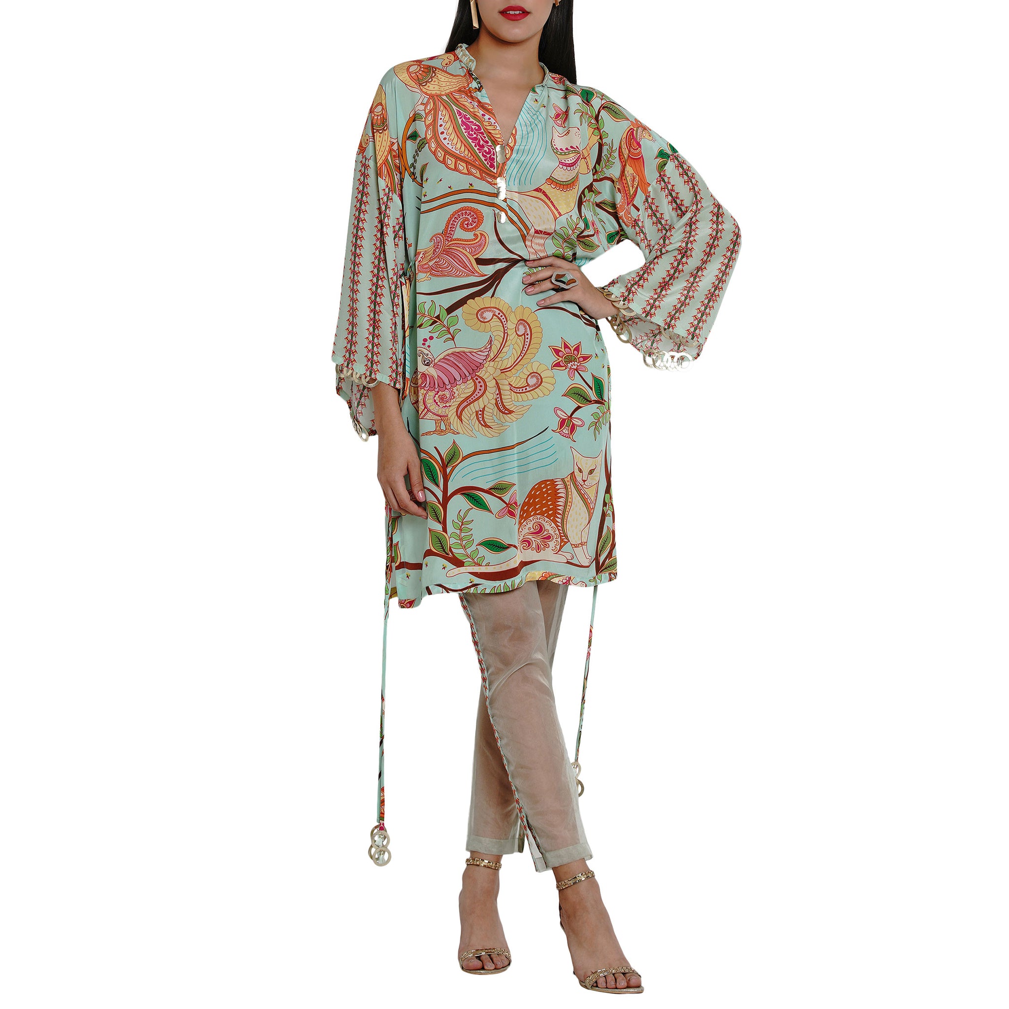Embroidered Printed Tunic